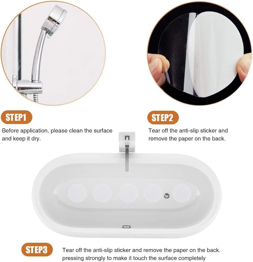 Bath Tub Stickers, Non Slip Bathtub Treads, anti Slip Shower Sticker, Safety Discs Decals Tape for Slippery Tubs Showeroom Floor Stairs(Slip Resistant Decals, Clear) image number 6