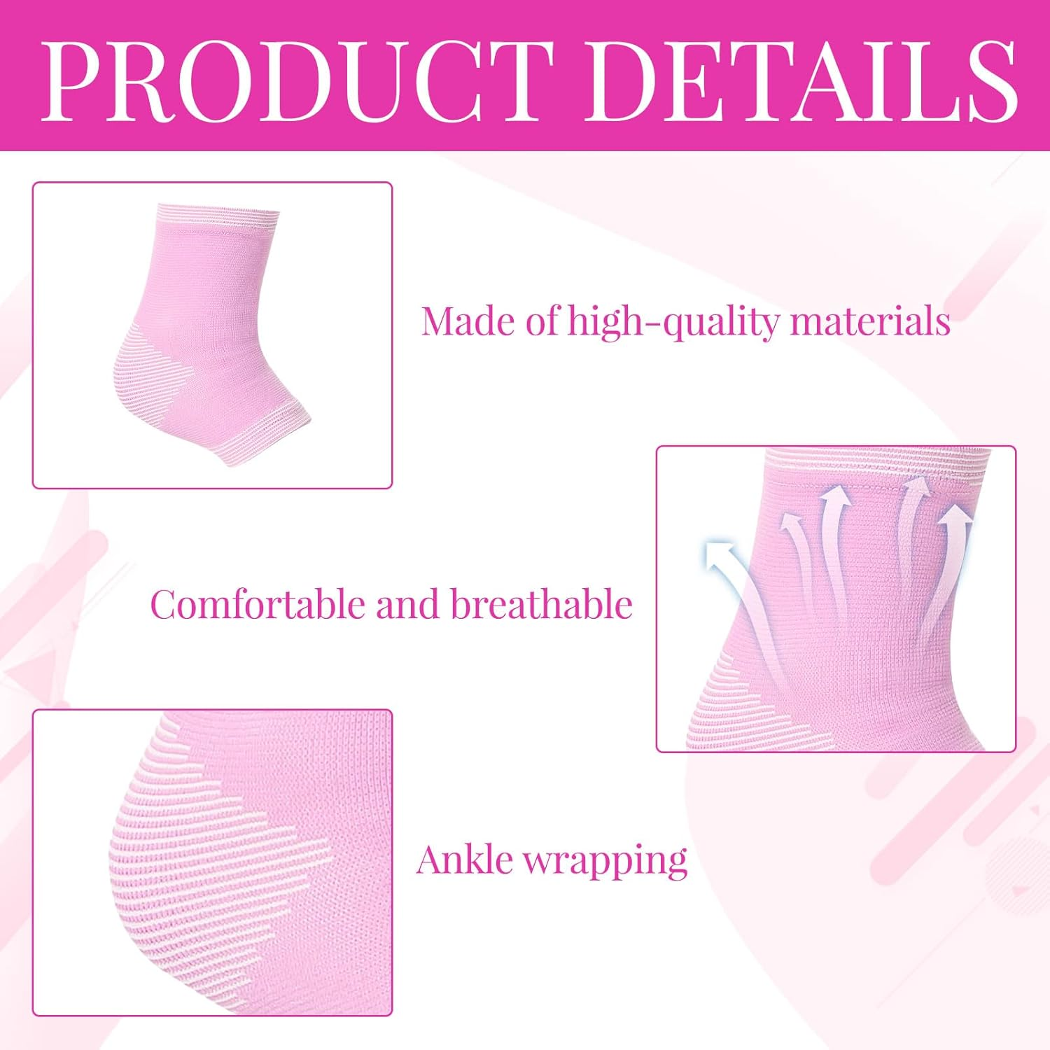 Ankle Brace Kids, 2 Pcs Ankle Support, Ankle Braces, Ankle Strap, Boys and Girls Compression Socks, Breathable Ankle Sleeves for Running, Dancing, Football, Basketball, Pain Relief (7-12 Age)