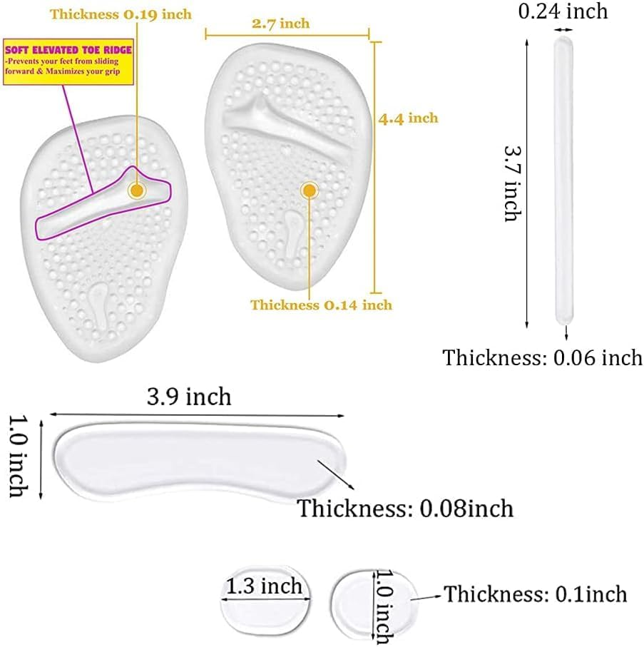 Shoe Insert Comfort Kit, Clear Heel Grips, Cushion Pads and Liners for Loose Fitting Shoes image number 6