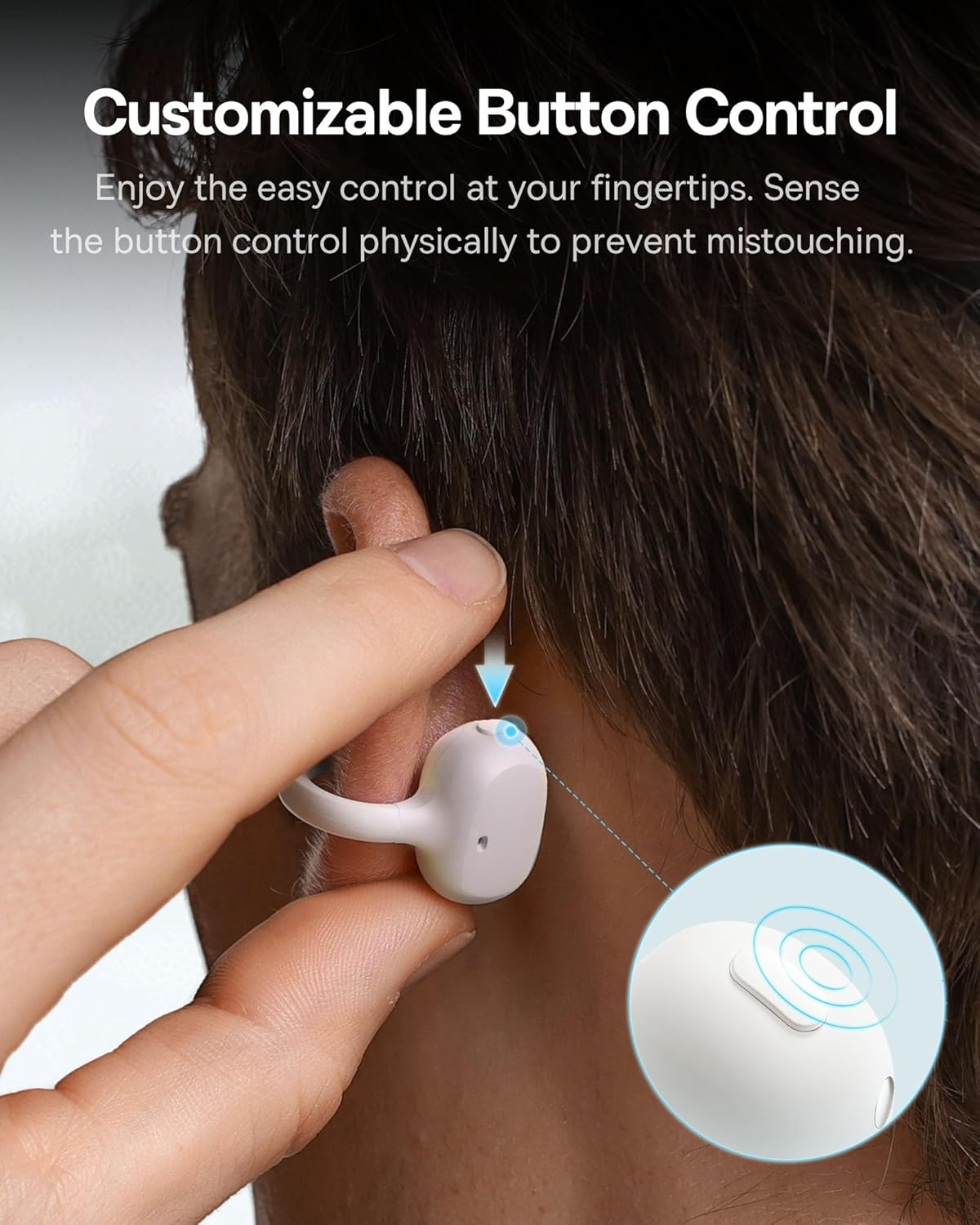 Baseus Bowie MC1 Open Ear Clip-On Earbuds, Adaptive Comfort with Anti-Drop Design, Impactful Sound with Adaptive Bass Boost, Adaptive Noise Cancelling Calls, IP57 Waterproof, 40H Playtime - Bc1 Cosmic Black image number 6