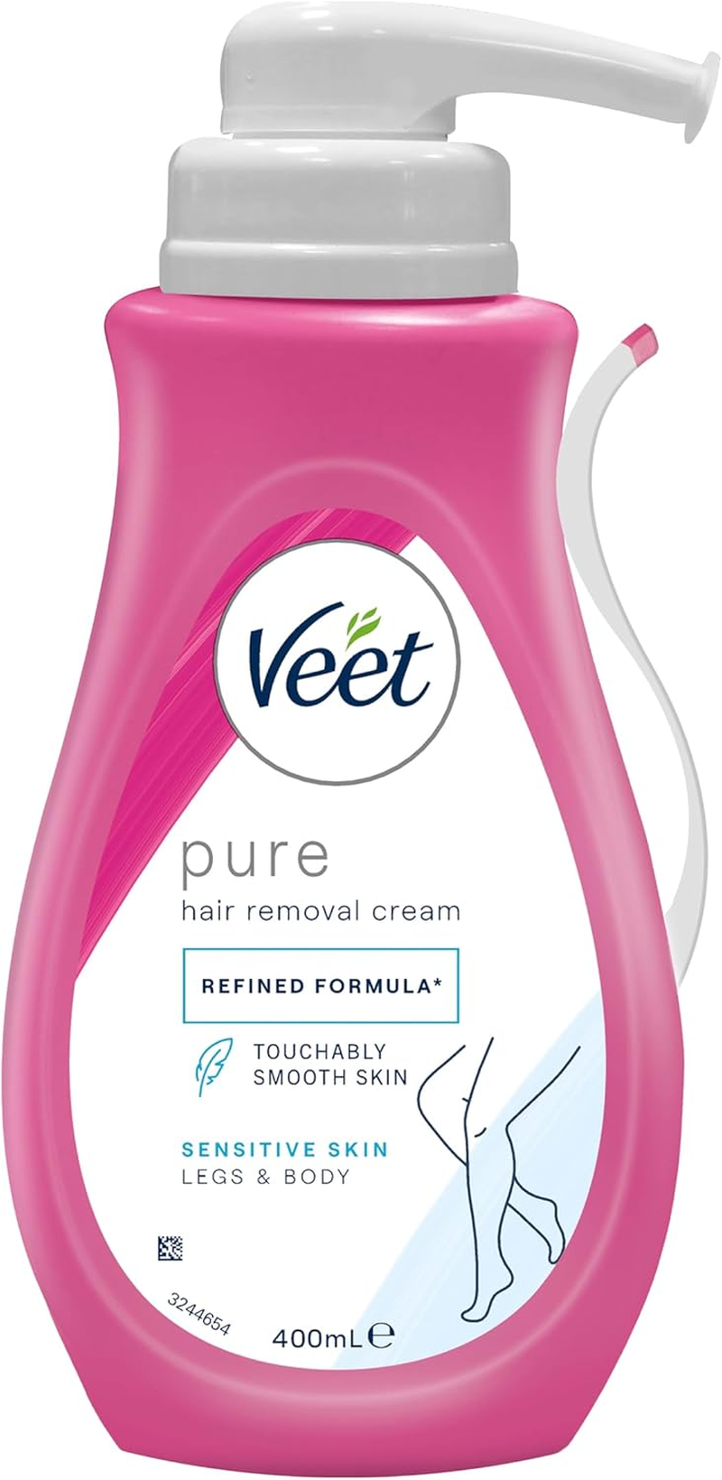 Veet Pure Hair Removal Cream Legs and Body Sensitive Skin 400Ml image number 3