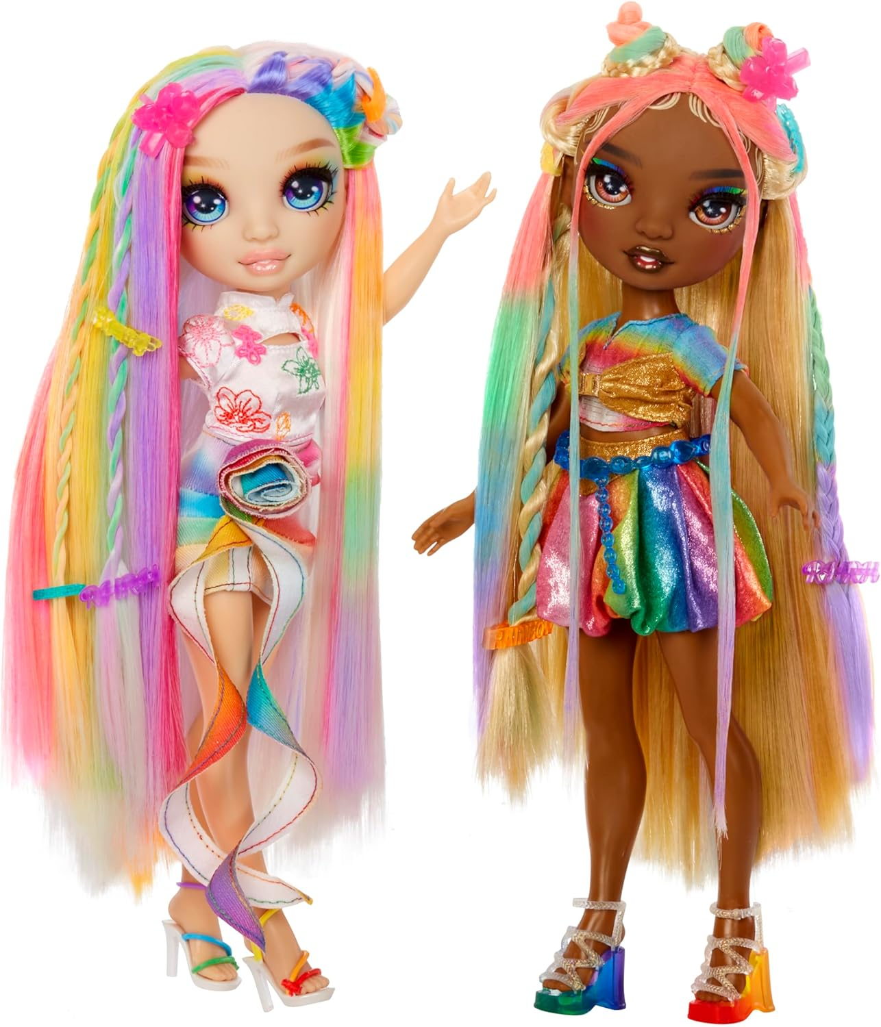 Rainbow High Hair Chalk & Style Doll - Meline - 28 Cm Rainbow & Gold Doll, Washable Hair Chalk, Colour, Style, Play, Rinse, & Repeat, for Children Ages 4 to 12+ image number 3