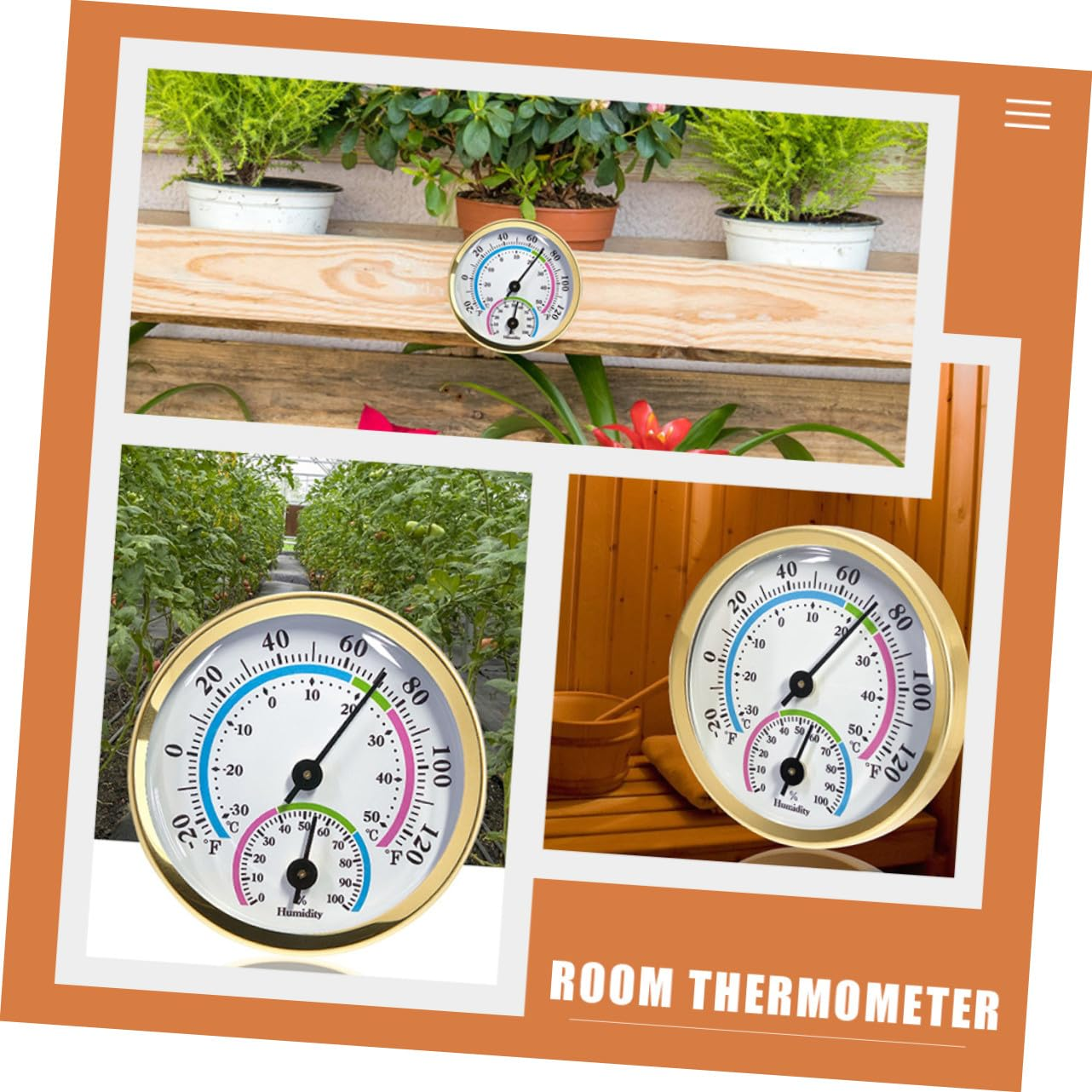 DOITOOL Indoor Outdoor Thermometer Hygrometer Mini Wall-Mounted Temperature Humidity Gauge for Home Office Garden Sauna image number 6