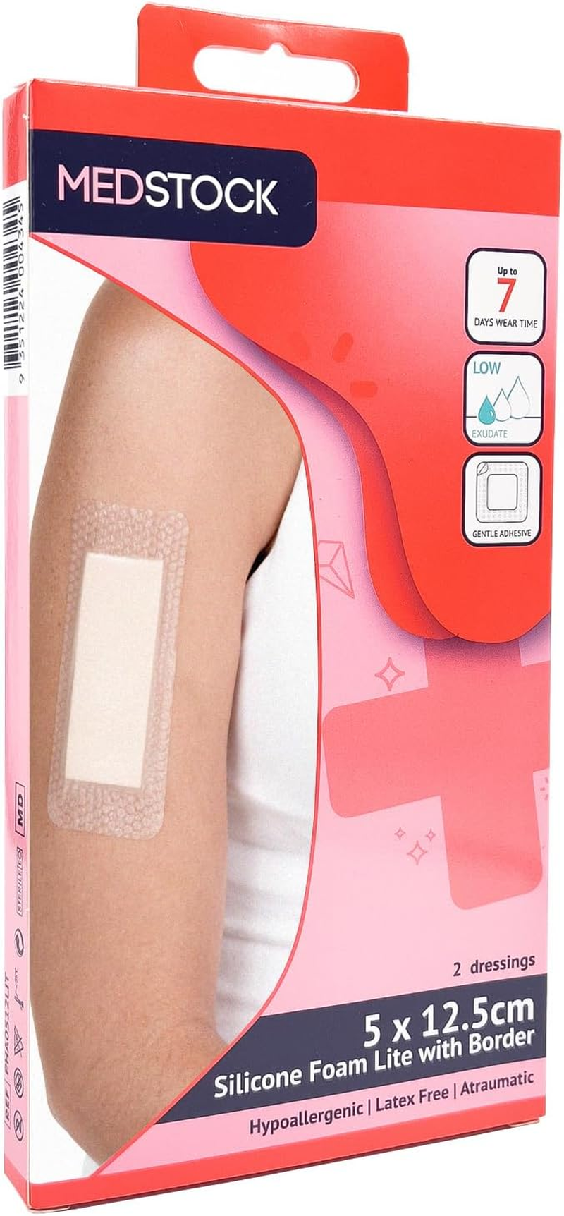 MEDSTOCK Silicone Foam Lite Dressing with Border Multipack - 5CM X 5CM, 2 Count, Comfortable Healing for Wounds, Waterproof Shield, Ideal for Surgical and Traumatic Injury, Gentle & Secure Adhesion image number 3