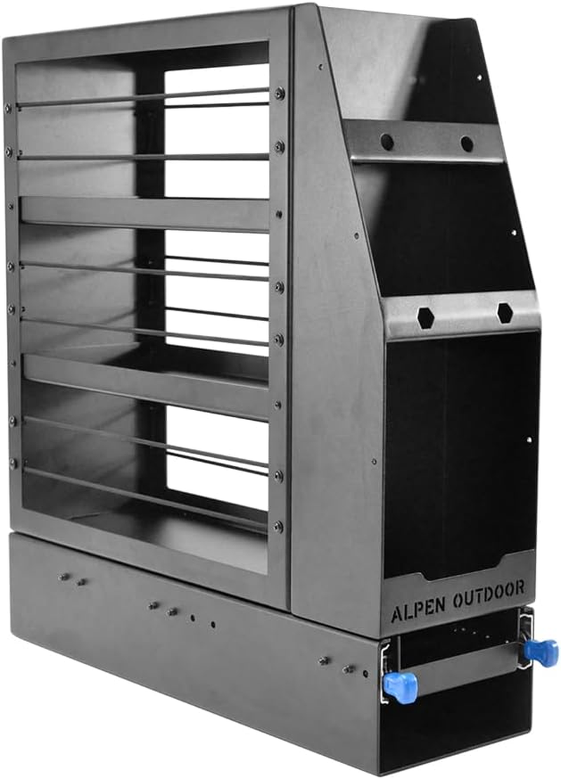 Alpen Outdoor UTE Toolbox Trailer Metal Tool Box 200Mm Aluminium Canopy Pantry Slide Out Storage Drawer Box, Pull Out Vehicle Organiser Pantry L60*W20*H66 Cm