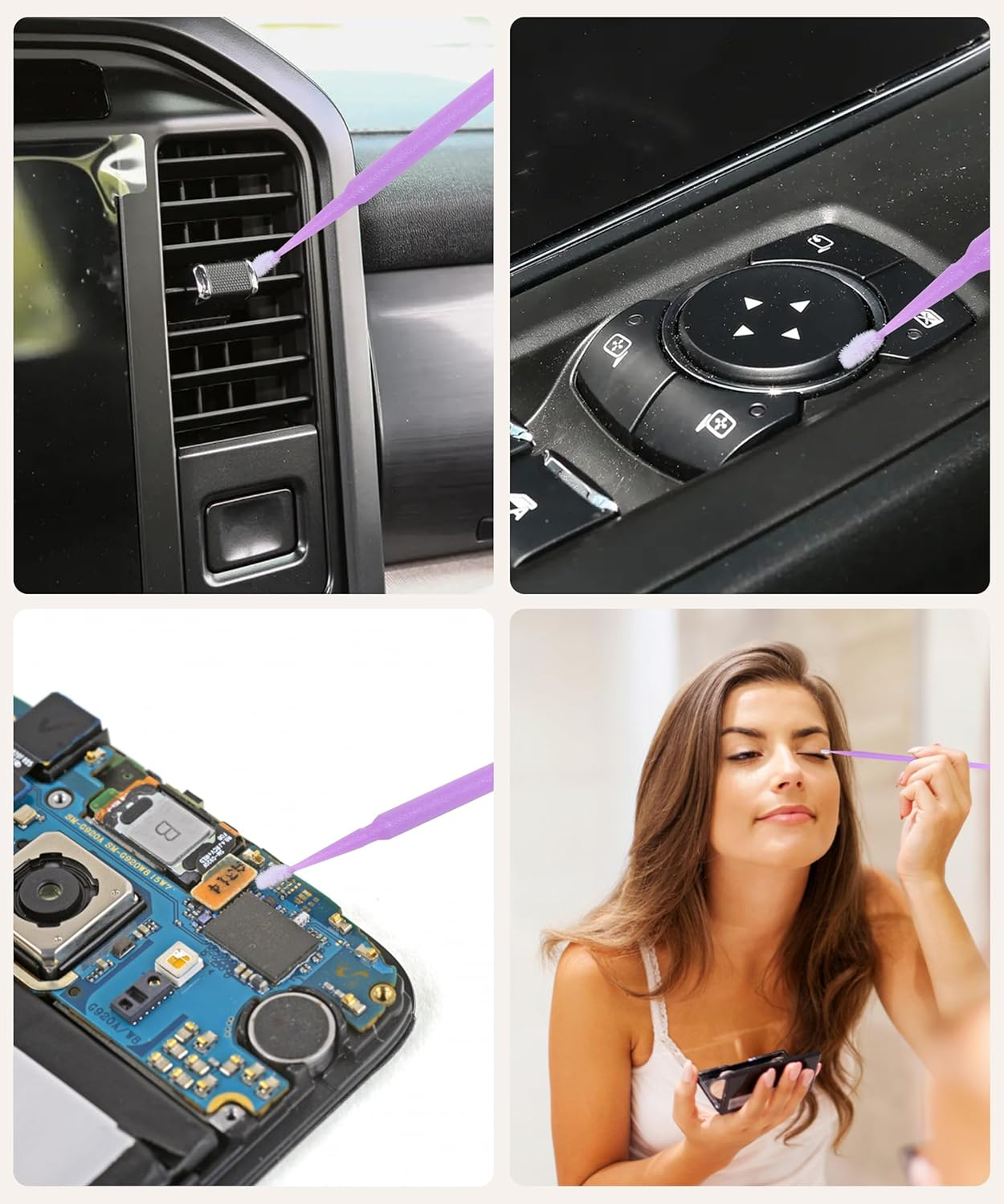 RACOONA Touch up Paint Brushes,100Pcs1.5Mm Small Paint Brushes for Touch Up,Car Accessories Micro Applicator Brush,Detail Paint Brush,Disposable Micro Brush Applicators for Automotive Paint Detailing image number 2