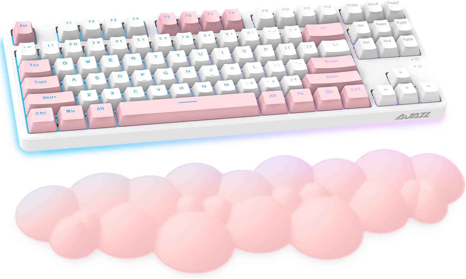 Attack Shark Gaming Keyboard Wrist Rest Pad,Memory Foam Keyboard Palm Rest, Ergonomic Hand Rest for Computer Keyboard,Laptop,Mac,Lightweight for Easy Typing Pain Relief-White