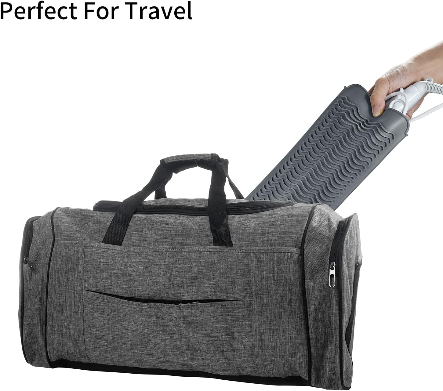 EIOKIT Silicone Heat Resistant Mat for Hair Iron, 11 X 5 Inch, Grey, 1 Pack image number 4