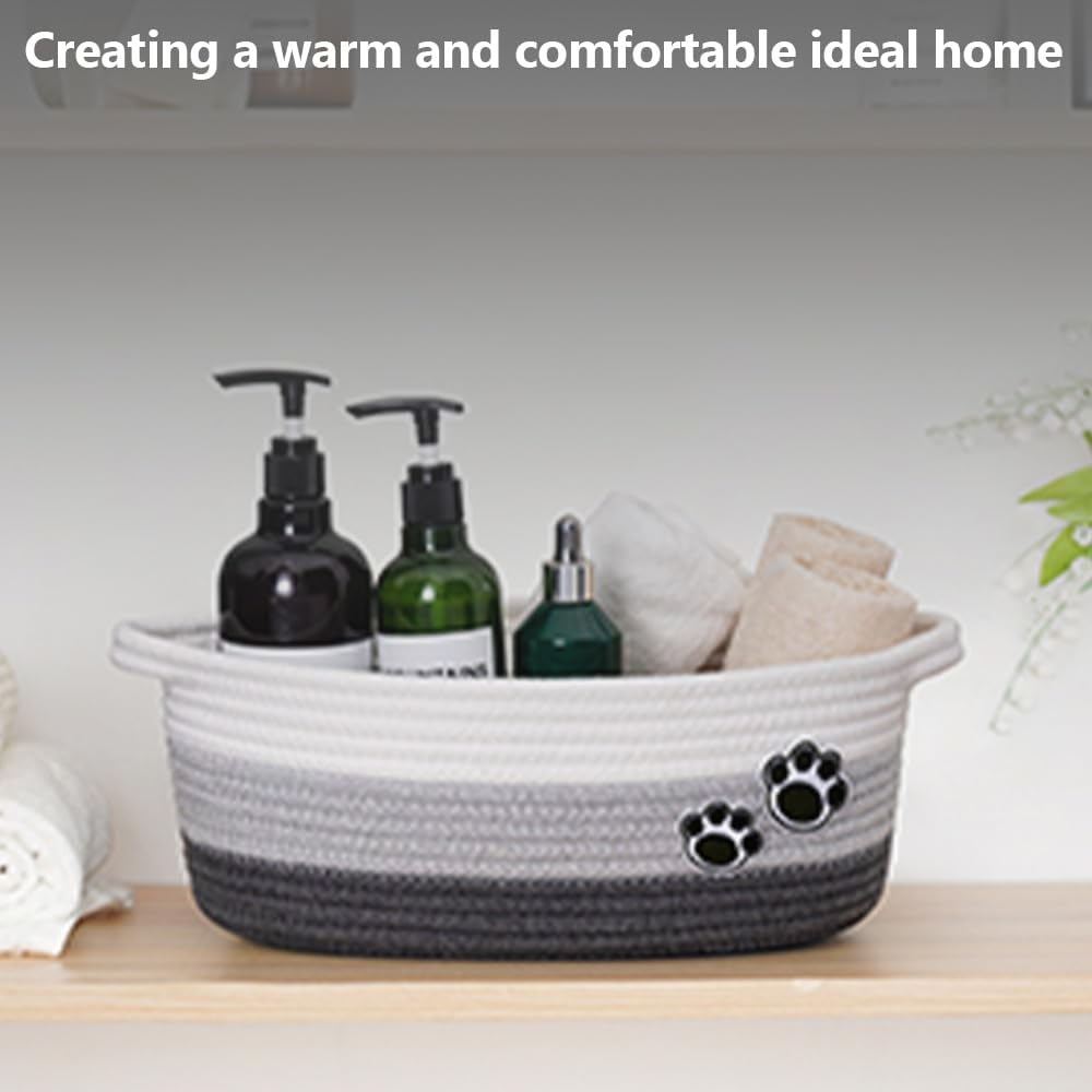 Woven Cotton Rope Basket, Multi-Purpose Storage Basketry, Eco-Friendly Laundry Organizer, Breathable & Durable for Home & Nursery image number 3