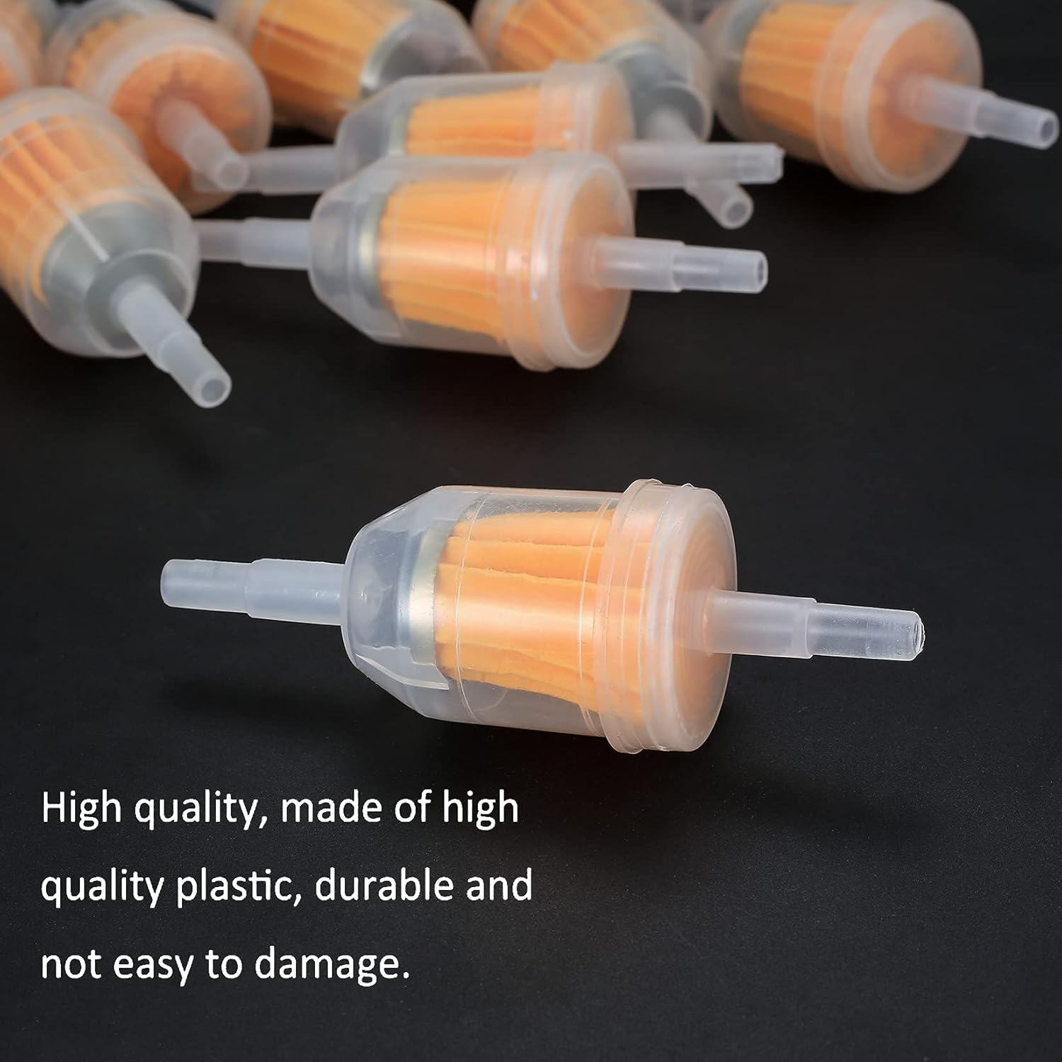 12 Pieces Gas Inline Fuel Filters, Universal Motorcycle Petrol Inline Filter, Filtration Speed Quick Fuel Filter for 6-8Mm Motorbike, Scooter, Generator, Lawnmower Machines, Auto (Yellow 12) image number 1