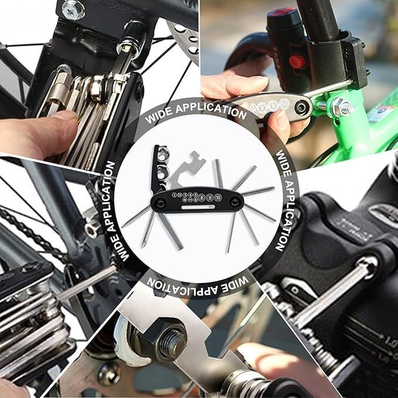 2Pcs Bicycle Multi Functional Tool Kit 16 in One, Easy to Carry Portable Tool Kit, Highway Mountain Bike Multi Functional Accessory Set Bicycle Mechanical Maintenance Tool Kit image number 3