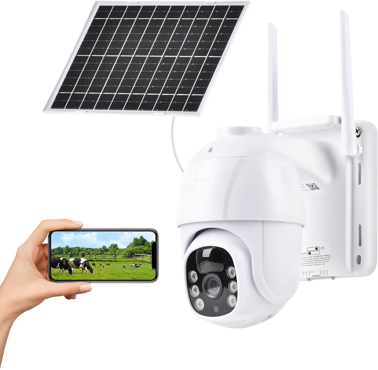 ADVWIN 4G LTE Solar Security Camera, Outdoor No Wifi Wireless Home Surveillance, with Colour Night Vision, 355&deg;/90&deg; Swivel, PIR Motion Alarm, 2-Way Audio, for Farm, Construction Site, Warehouse Use