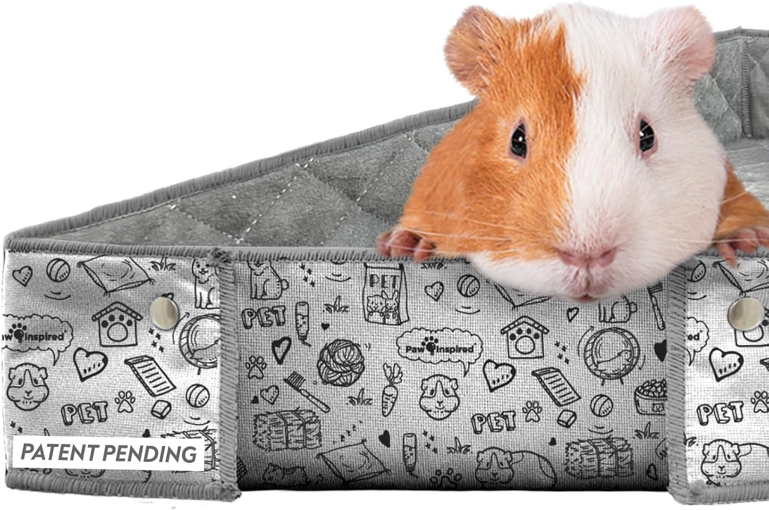 Paw Inspired Critter Box | Washable Guinea Pig Cage Liners with Raised Sides | Fleece Bedding for Guinea Pigs Rabbits, Hamsters, Small Animals | Edge Protected Pee Pads (C&C 2X4) image number 2
