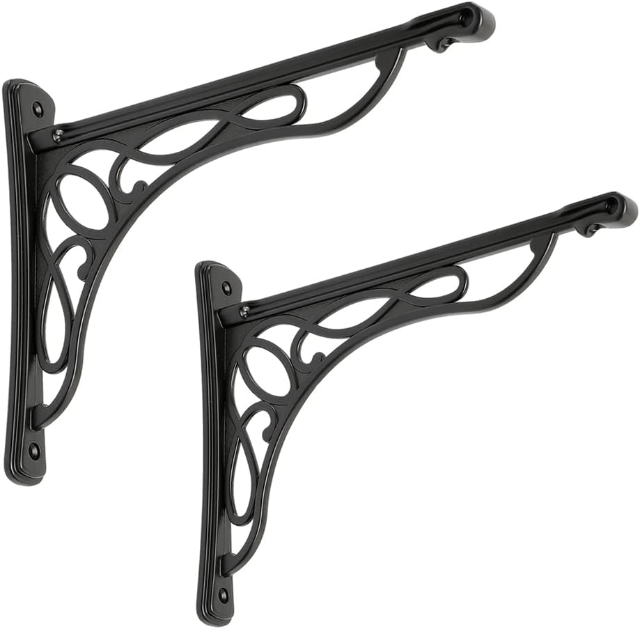 2 PCS 10 Inch Bracket Shelf Brackets Cast Iron Metal Corbels Ancient European Style Antique Brass