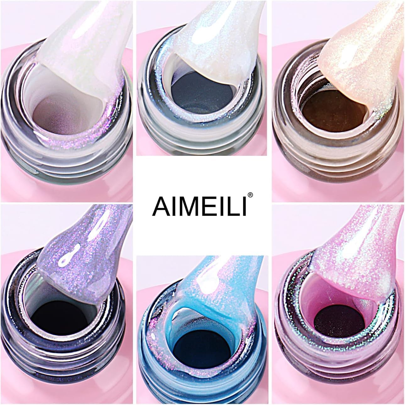 AIMEILI 8 in 1 Builder Nail Gel Set, 6Pcs Sheer Color Hard Gel Builder Base Nail Strengthening Gel Nail Extension False Nail Tips Glue Gel in a Bottle, UV LED Gel Polish 8ML Kit 35 Cruelty-Free & Vegan image number 5