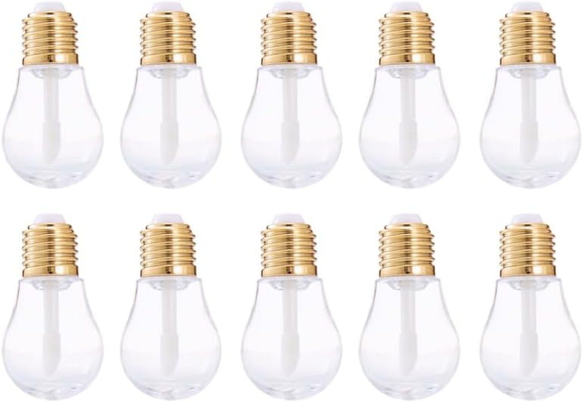 Pack of 10 Refillable Plastic Lip Gloss Bottles DIY Lipstick Container in Bulbs Design Transparent for Cosmetics for Travel And image number 1