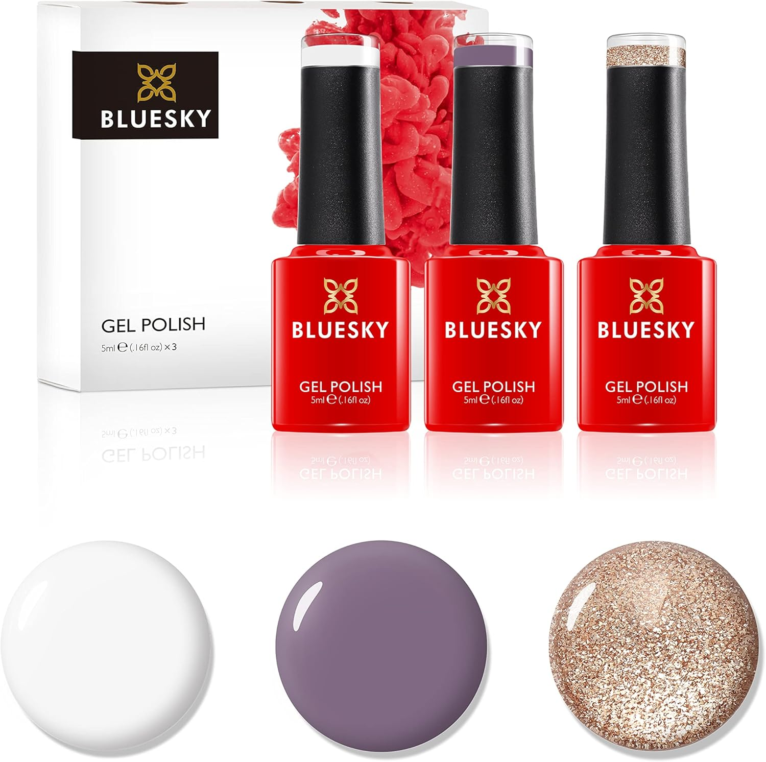 Bluesky Autumn Mauve Gel Nail Polish Set 3 X 5 Ml