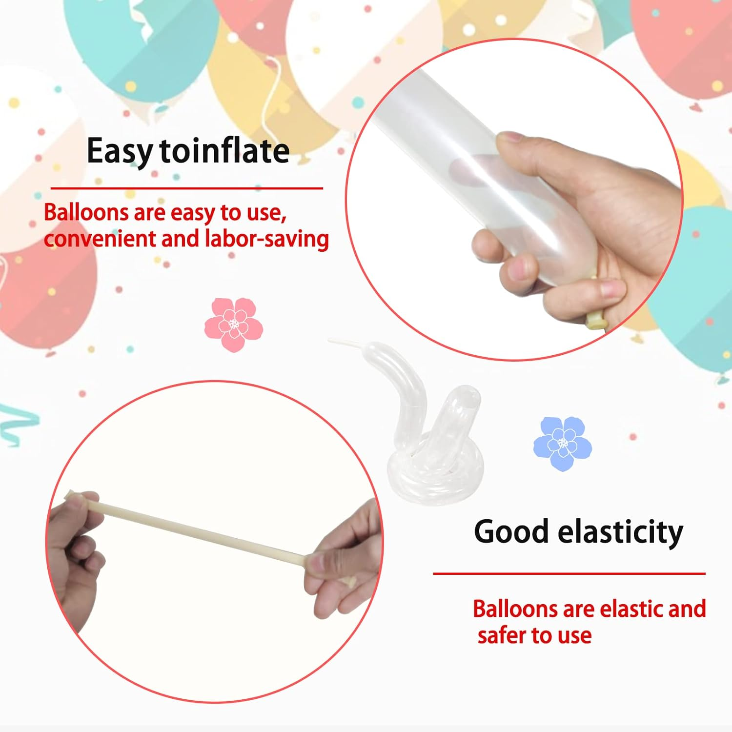260Q Long Balloons Clear Modelling Balloons, 100Pcs Twisting Animal Balloons Long Magic Latex Balloons for Balloon Arch Birthday Wedding Christmas Party Balloons Decoration - (Clear Balloons) image number 2