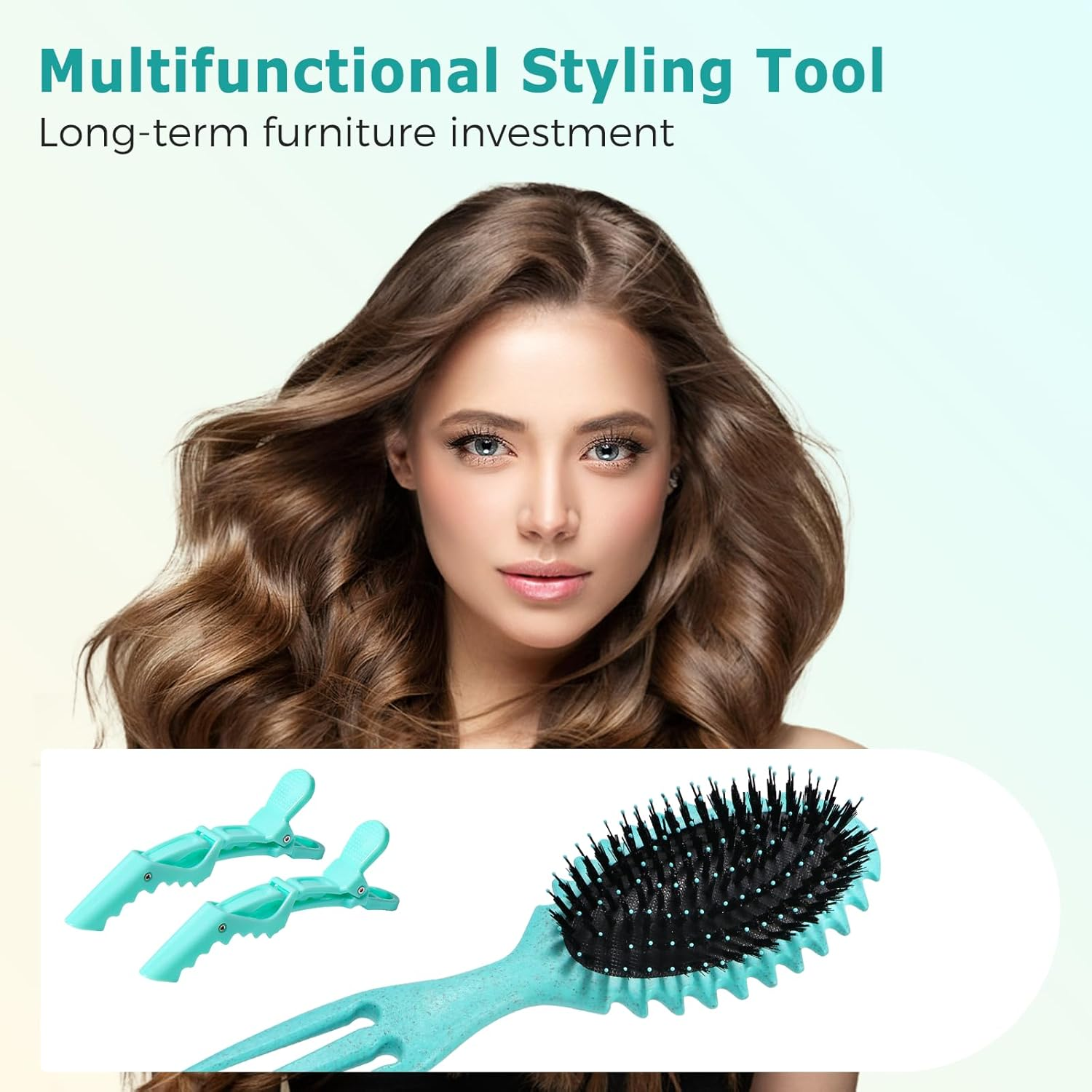 Vinabo Hair Brush, Hair Brush without Pulling, Detangling Brush, Suitable for Curls & Long Hair Hair Hair Brush for Wet and Dry Hair, Detangling Massage Brush image number 3