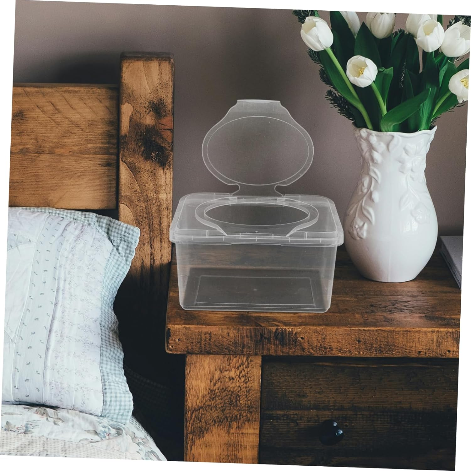 2Pcs Wet Wipes Storage Box Portable Tissue Dispenser Car Home Wipes Box image number 3