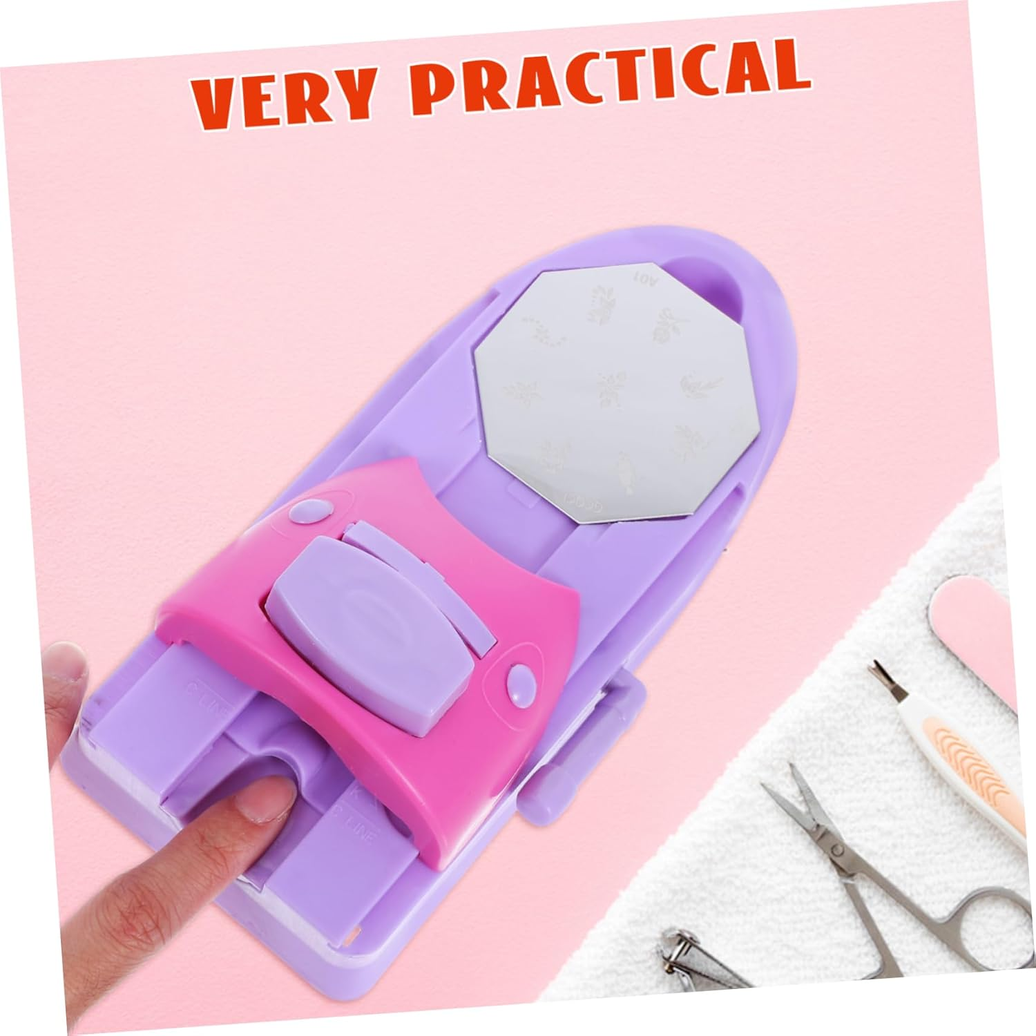 PACKOVE Nail Stamper Kit 10-Piece Set Nail Stamping Plates DIY Pattern Printing Machine for Manicure Art Green Box Suitable for Home Use image number 6