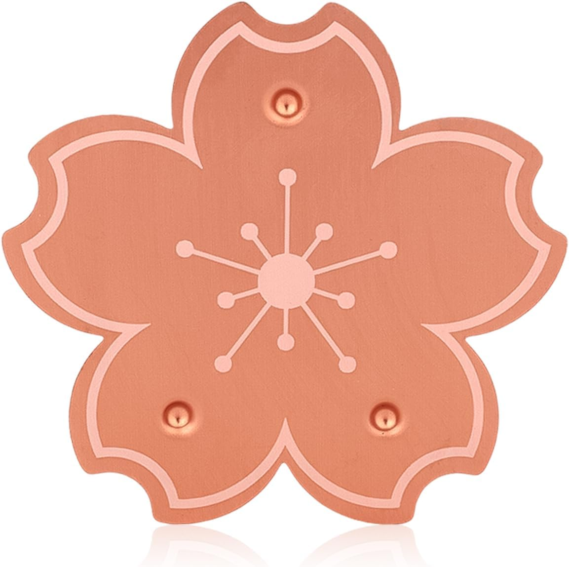 Penitue Copper Bird Bath Disk, 3.94In Flower Shape Triple-Point Support Bird Bath Purification Disc Birdbath Cleaner for All-Season Safe Water Purifier for Outdoor Bowls image number 4