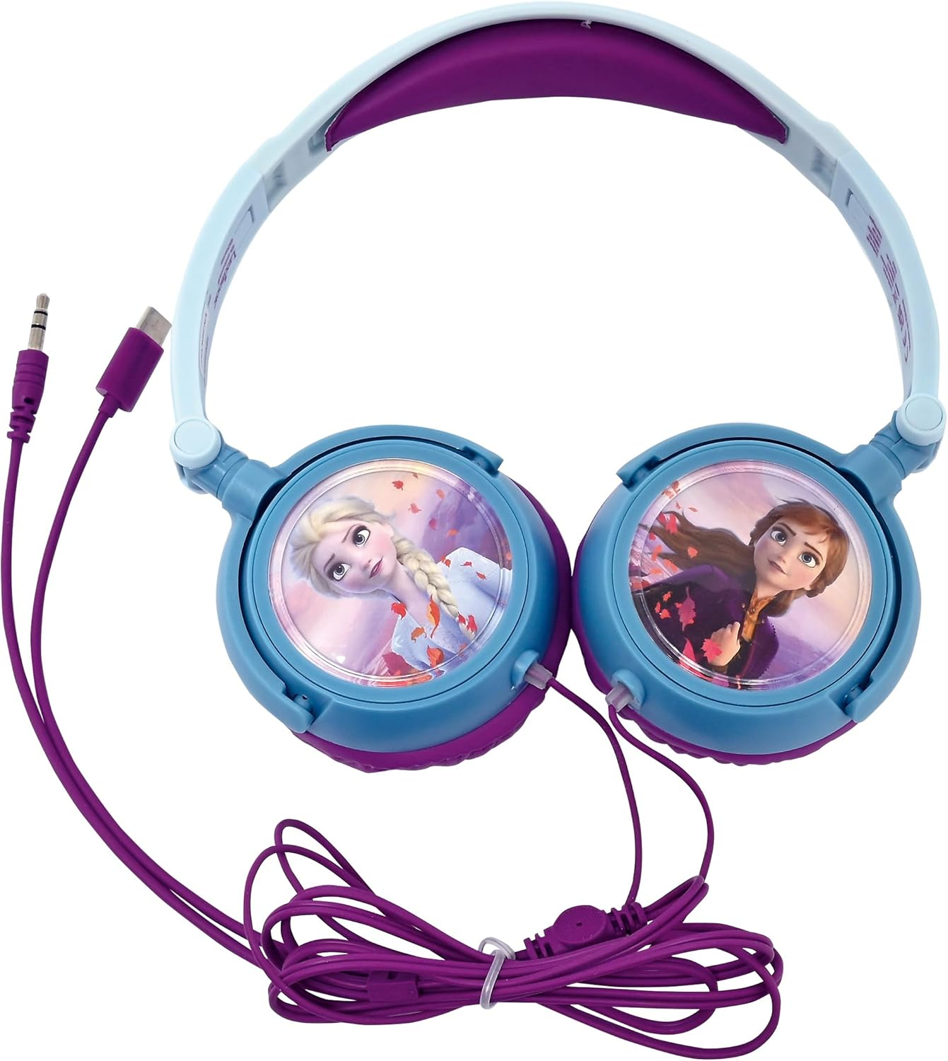 Lexibook Disney Frozen Elsa Stereo Headphones, Kid-Friendly Power, Foldable and Adjustable, Blue/Black, HP010FZ image number 2