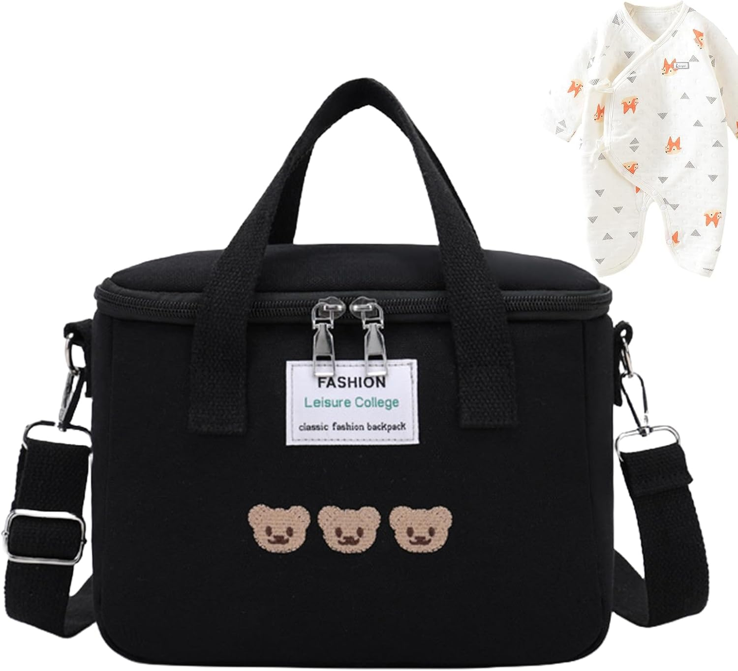Baby Diaper Bag, Travel Storage Organizer, Cute Large Handbag | Spacious Insulation Layer Compartment Design, Adjustable Strap Utility Tote for Boys, Girls, Nursing, Stroller