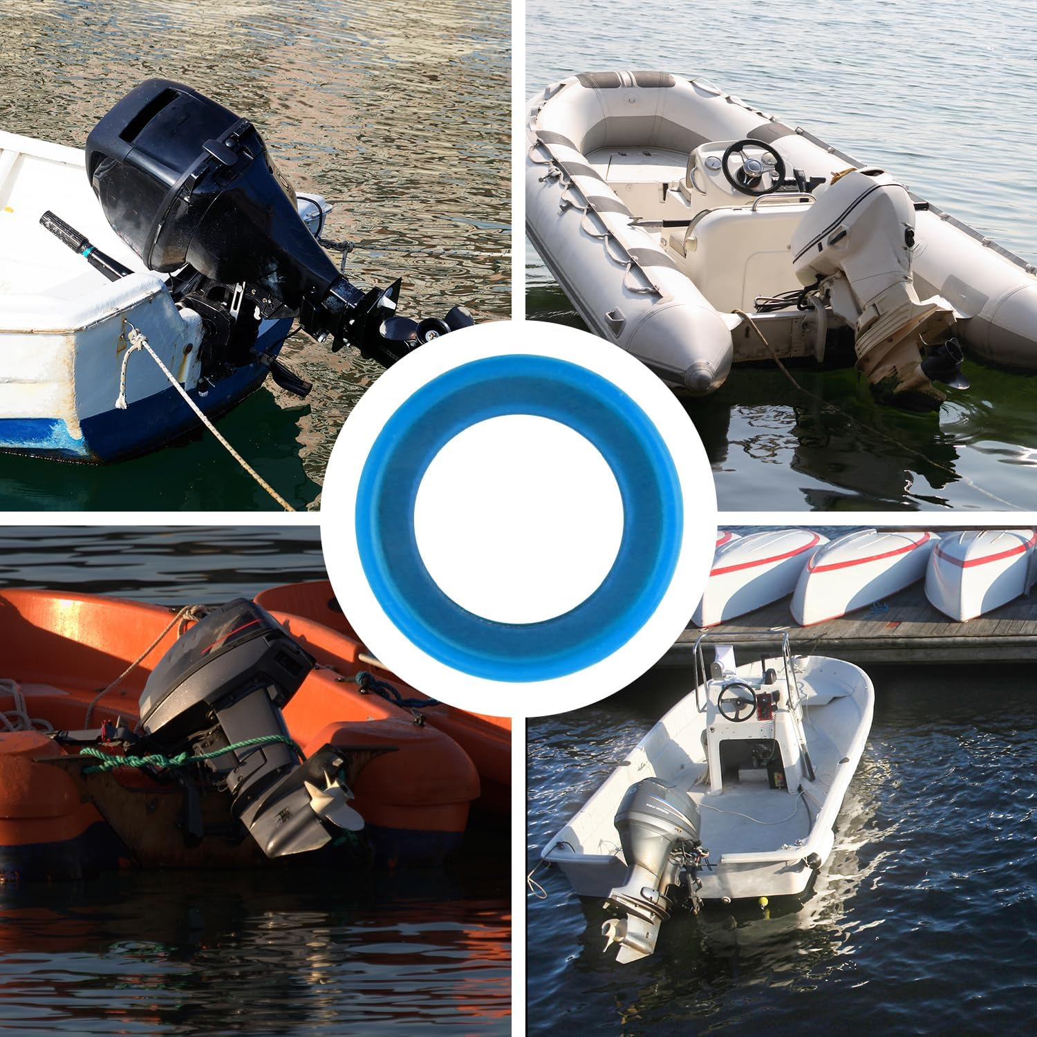 20Pcs Gearcase Drain Plug Seal Washer Gaskets 26-830749, Blue Lower Unit Grease Gaskets Strong Oil Drain Plug Screw Sealing Washer Compatible with Mercury Marine/Mercruiser image number 1