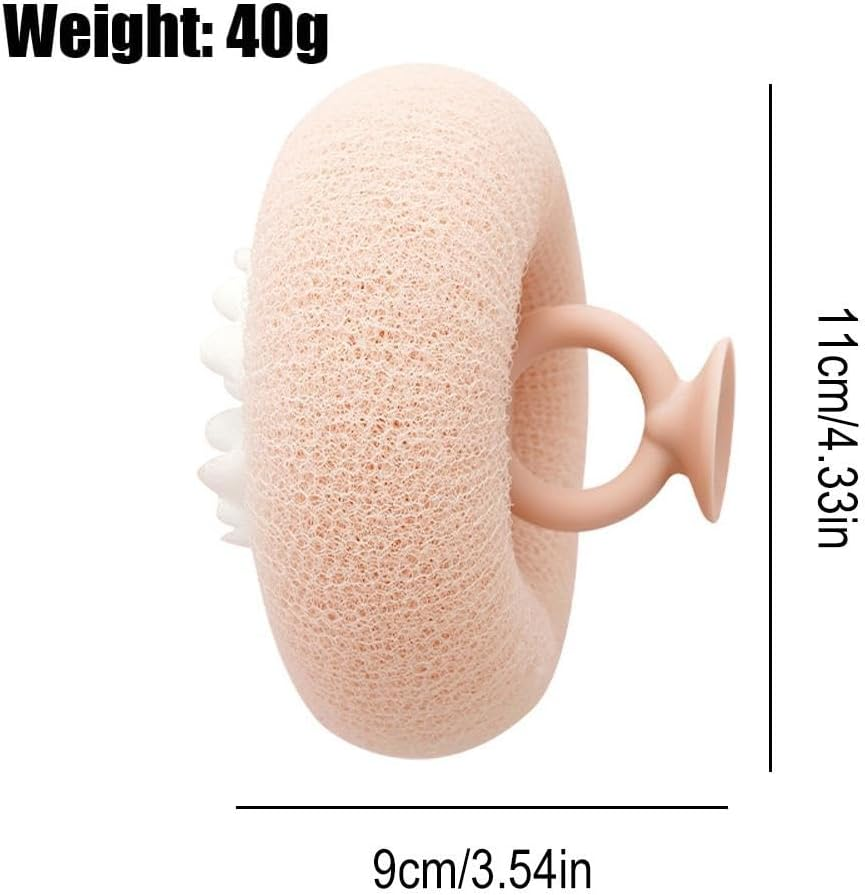 2-In-1 Sunflower Bath Ball Super Soft Sunflower Suction Cup Bath Ball Exfoliating Bath Sponge Cleaning Brush with Suction Cup Shower Sponges Bath Sponges Back Scrubber Shower Puffs for Women Men Green image number 6