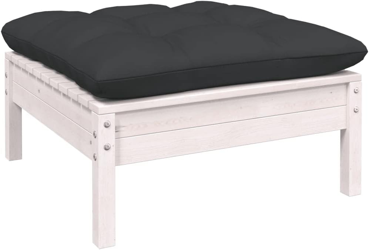 Vidaxl Solid Pinewood Garden Lounge Set 5 Piece with Cushions Outdoor Terrace Balcony Seat Seating Sitting Chair Lounge Sofa Furniture White