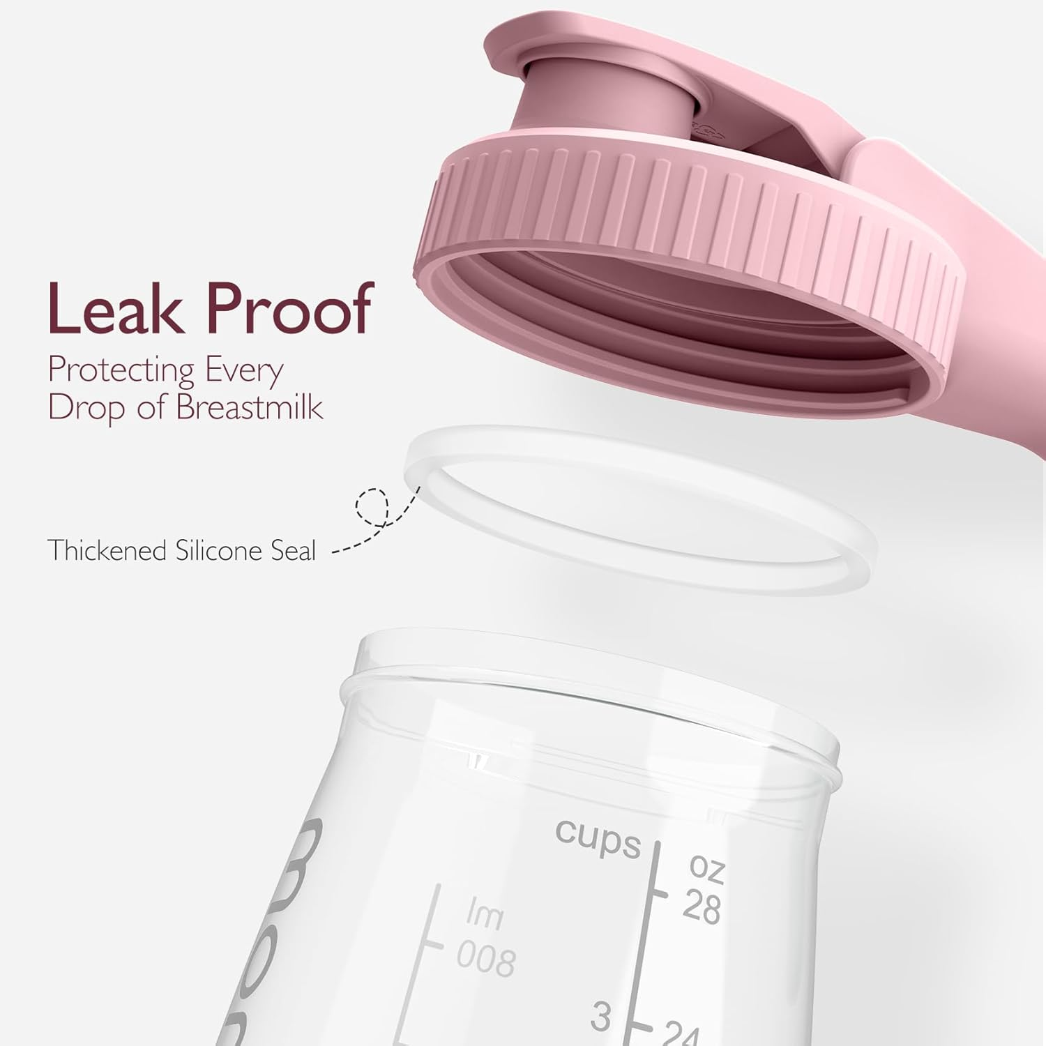 Momcozy Breast Milk Pitcher, Resistant to Heat and Cold Abrupt Temp Swings, No Leak Breast Milk Fridge Storage Container with Wide Mouth, Fast Baby Formula Maker, Breastfeeding Essentials, Pink image number 2