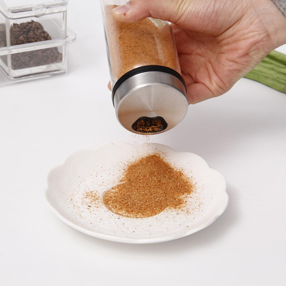 DOITOOL Spice Jars - 1 Piece 300 Ml round Spice Jars - Spice Shaker Glass Spice Container, Rotating Spice Organiser with Shaker Insert - Spice Storage Spice Jars, Spice Jar image number 2