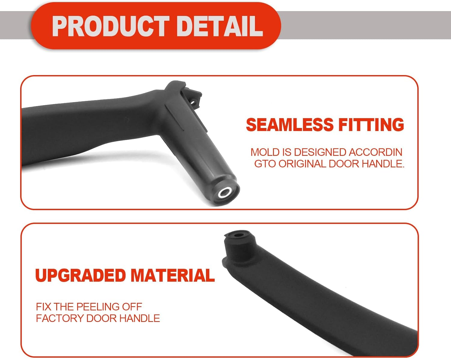 RBOKO Left Inner Door Panel Handle Pull Trim Cover Compatible with BMW E70 X5 2008-2013 and BMW E71/E72 X6 2008-2014, Part Number:51416969401 (Black) image number 3