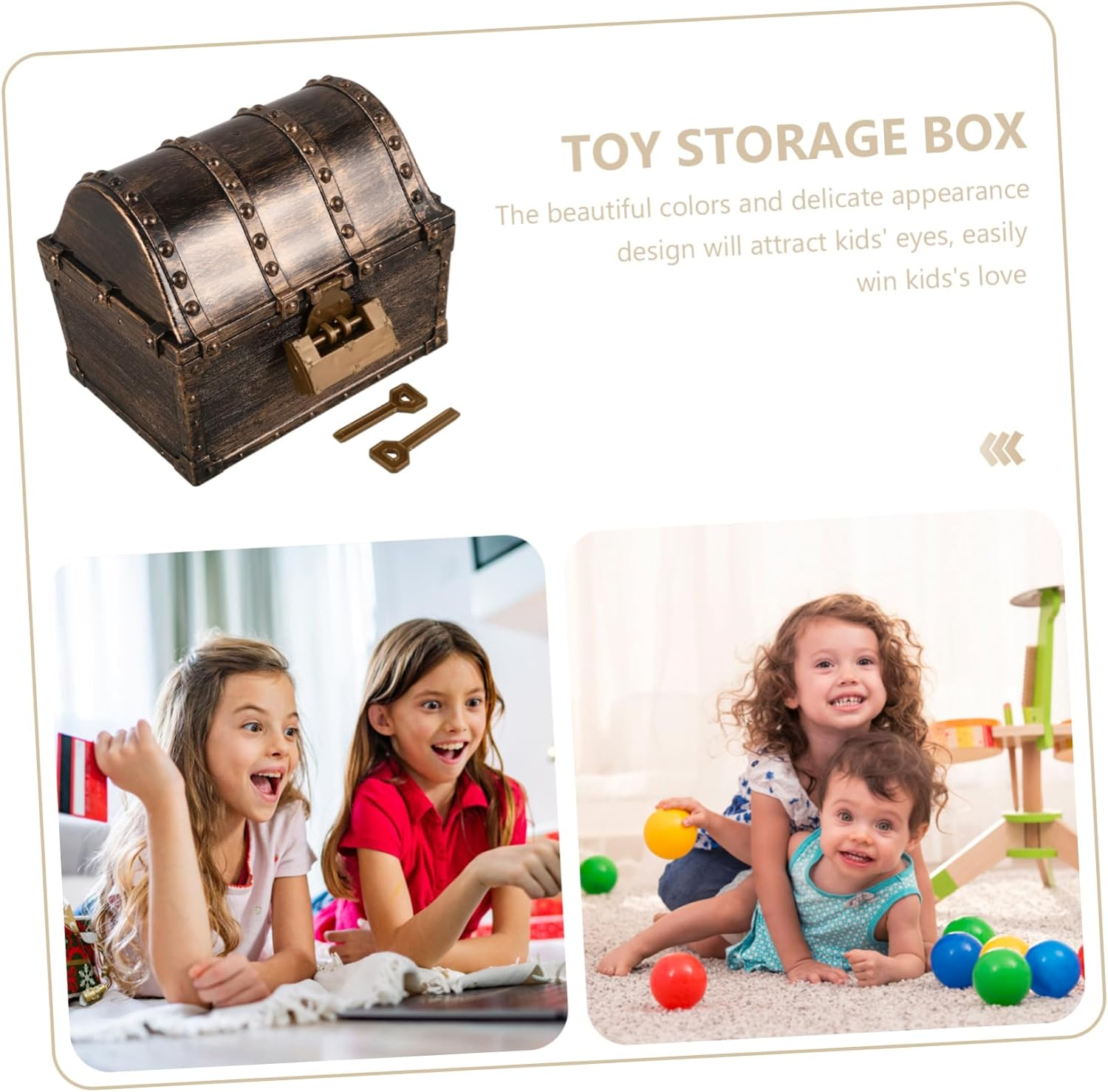 Hohopeti Pirate Treasure Box Decorative Plastic Keepsake Chest for Vintage Style Trinket Organizer for Party Favors Escape Room Props Versatile Storage image number 5