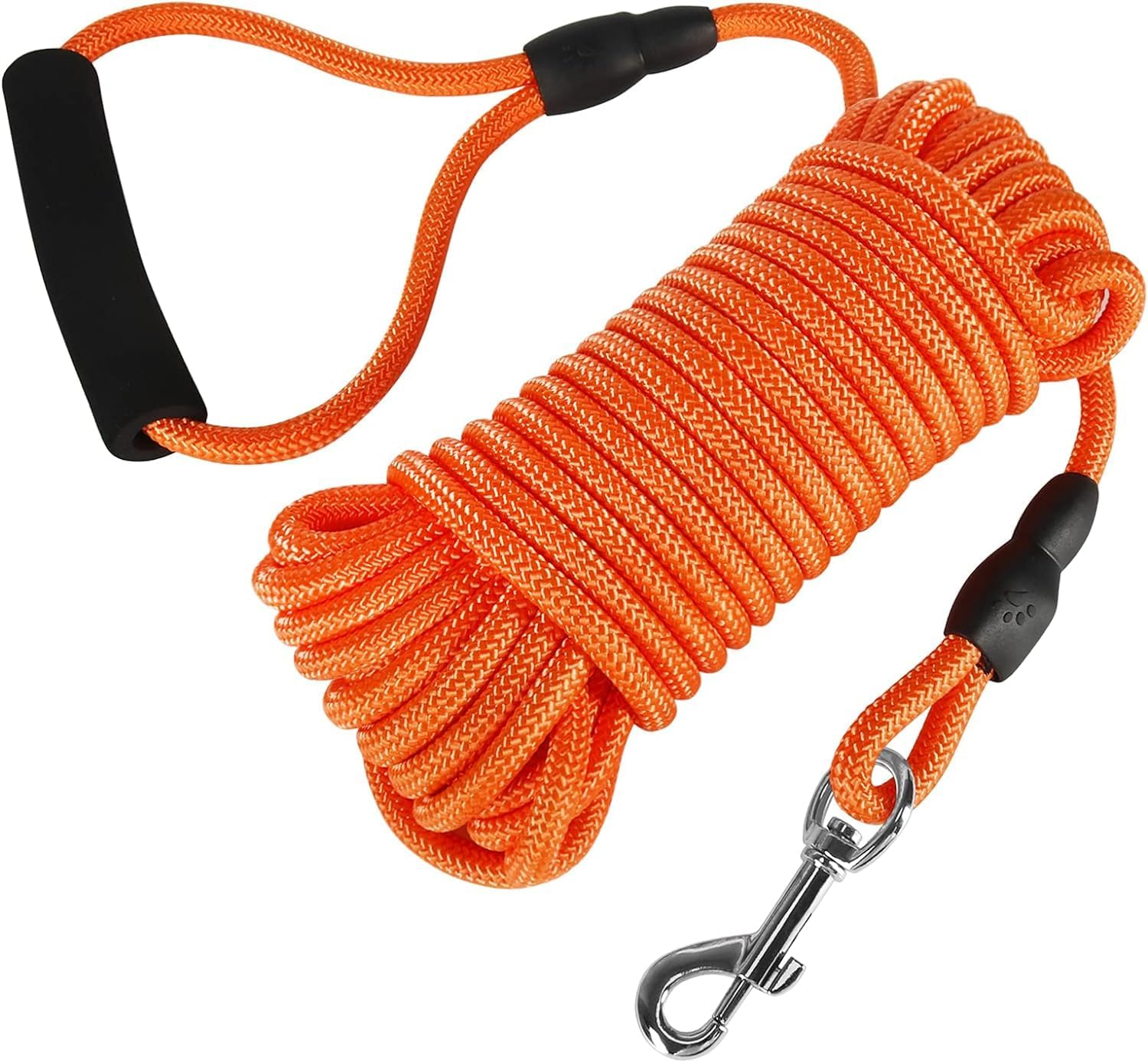 Long Dog Leash, 32Ft Reflective Dog Training Leash for outside and Yard, Floating Long Line Lead with Soft Handle for Camping, Hiking, Swimming, Beach and Lake (Orange) image number 5