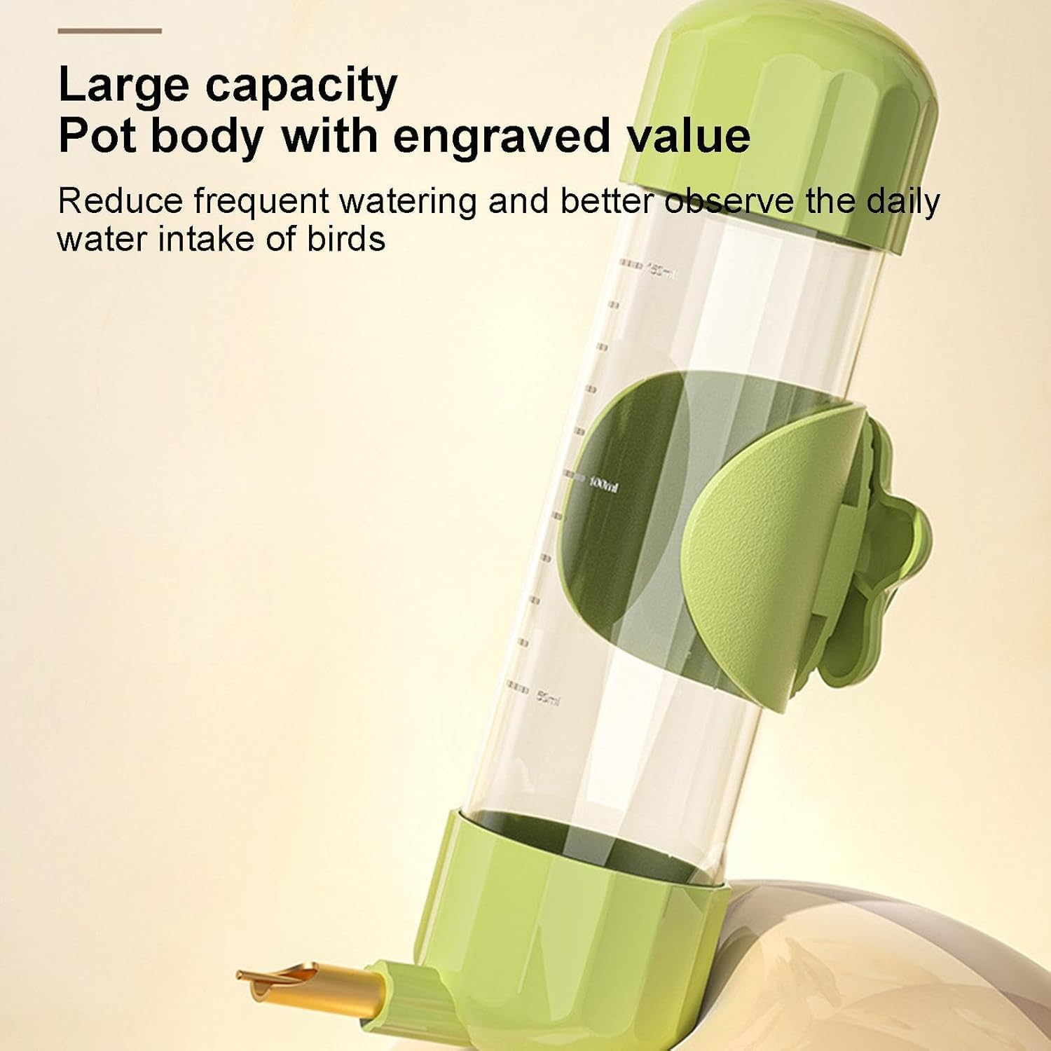 Water Bottle Bird Drinker Pet Bird Water Feeder Transparent Automatic Cockatiel Parakeet Water Dispenser Firing Pin Design (Green, 200Ml) image number 4