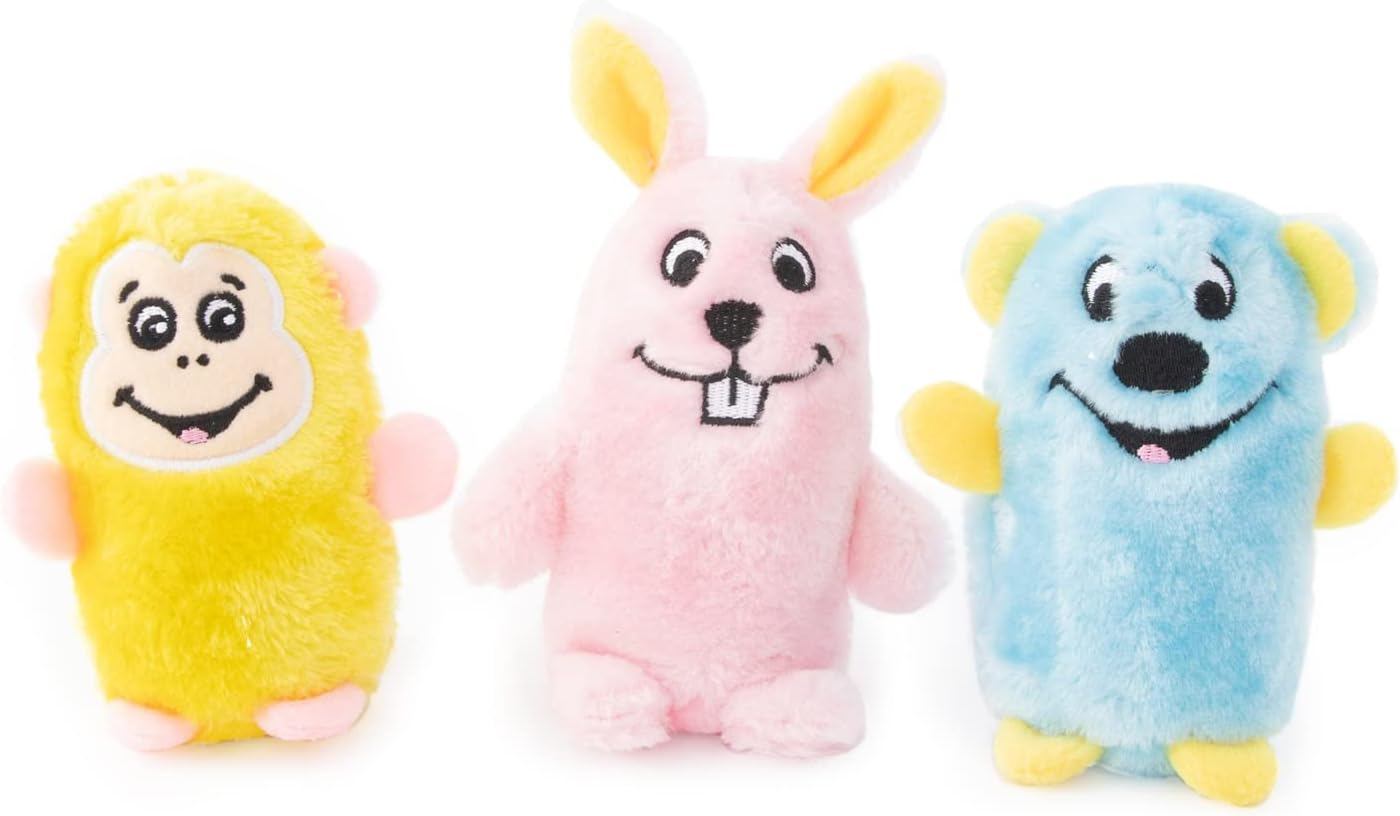 Zippy Paws Plush Dog Squeaker Toy, 3 Count