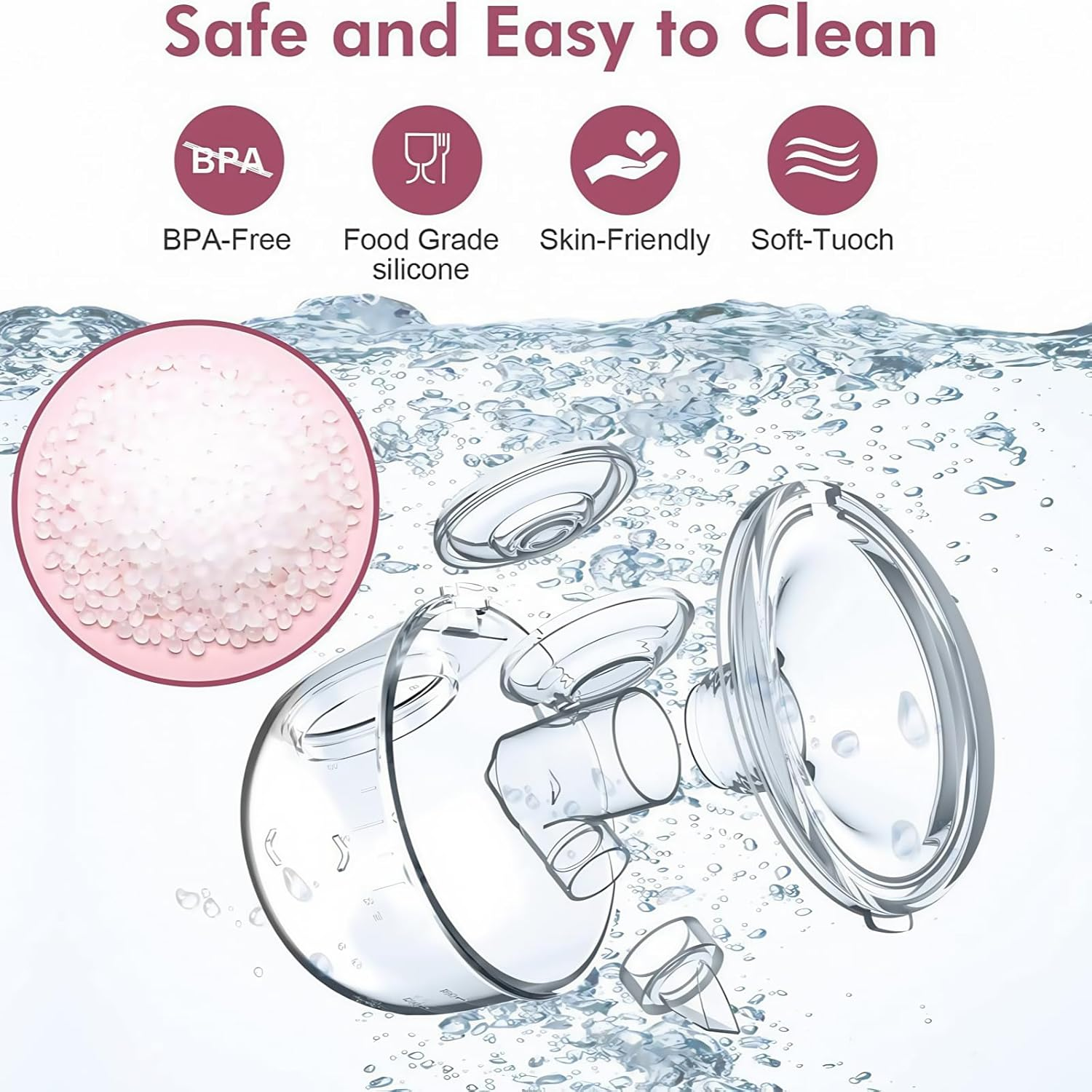 Wearable Electric Breast Pump, LED Display, Hands-Free, Portable Breastfeeding, Comfortable Flange 17Mm,19Mm,21Mm,24Mm Insert, 3 Mode and 9 Level Portable Electric Pump. Suitable for All Breasts. image number 2