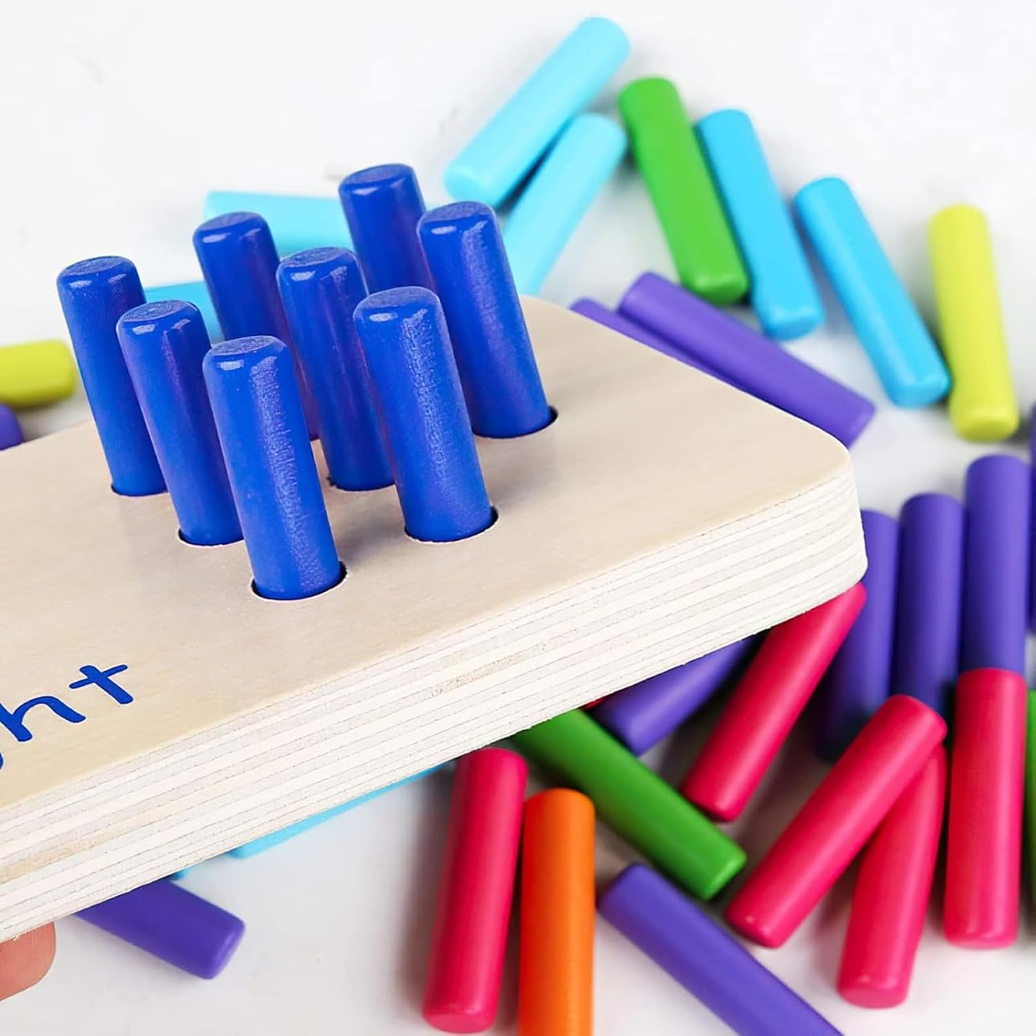 Wooden Counting Peg Board Kindergarten Math Manipulatives Number Counting Toys for Toddlers Learning Materials Montessori Educational Toys for 3 4 5 Year Old Boys Girls Gifts