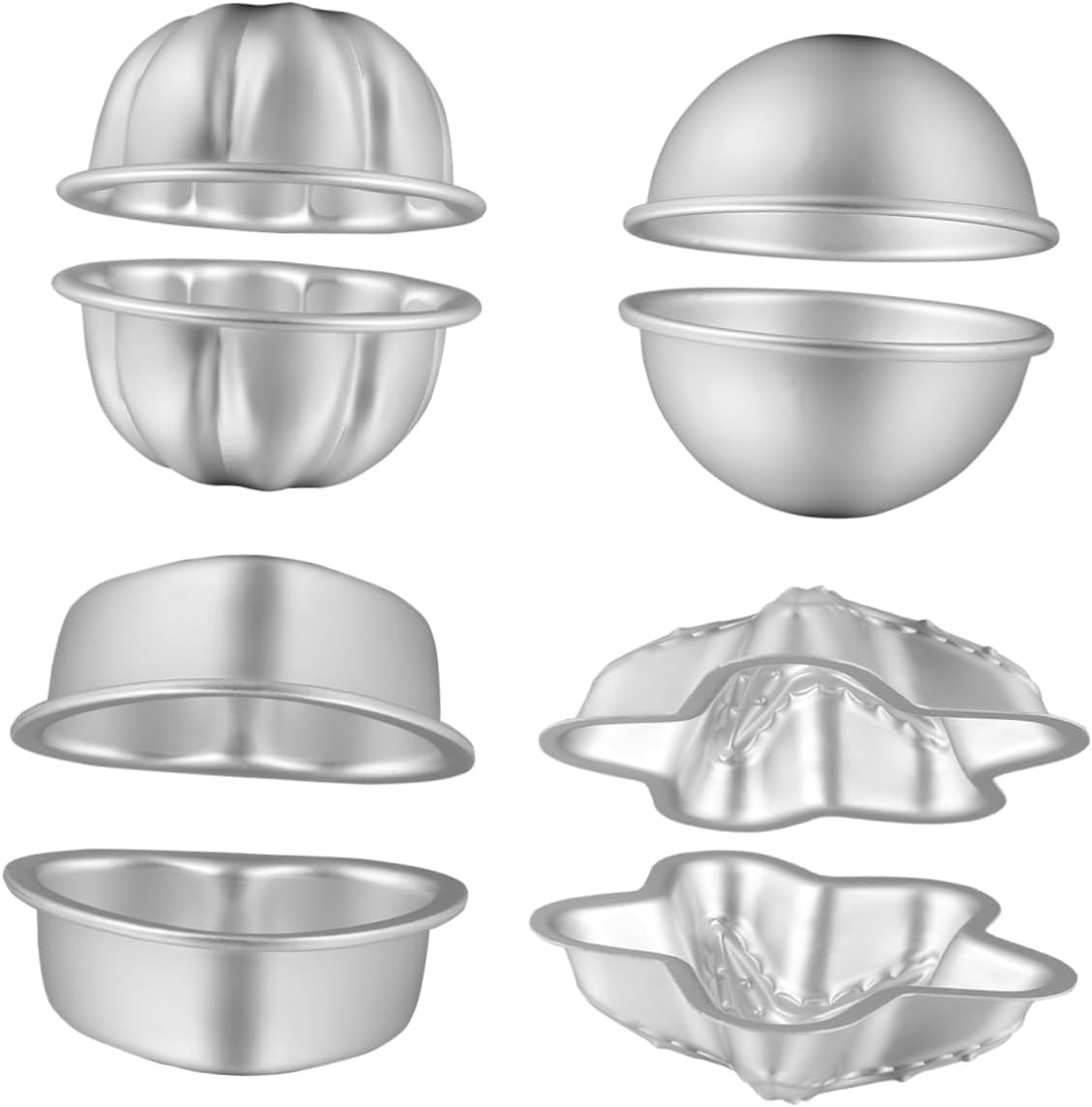 CIMAXIC 4Set Aluminum Alloy Bath Bomb Molds for Boys and Girls Adults Bath Salt Bomb Molds Baking image number 5