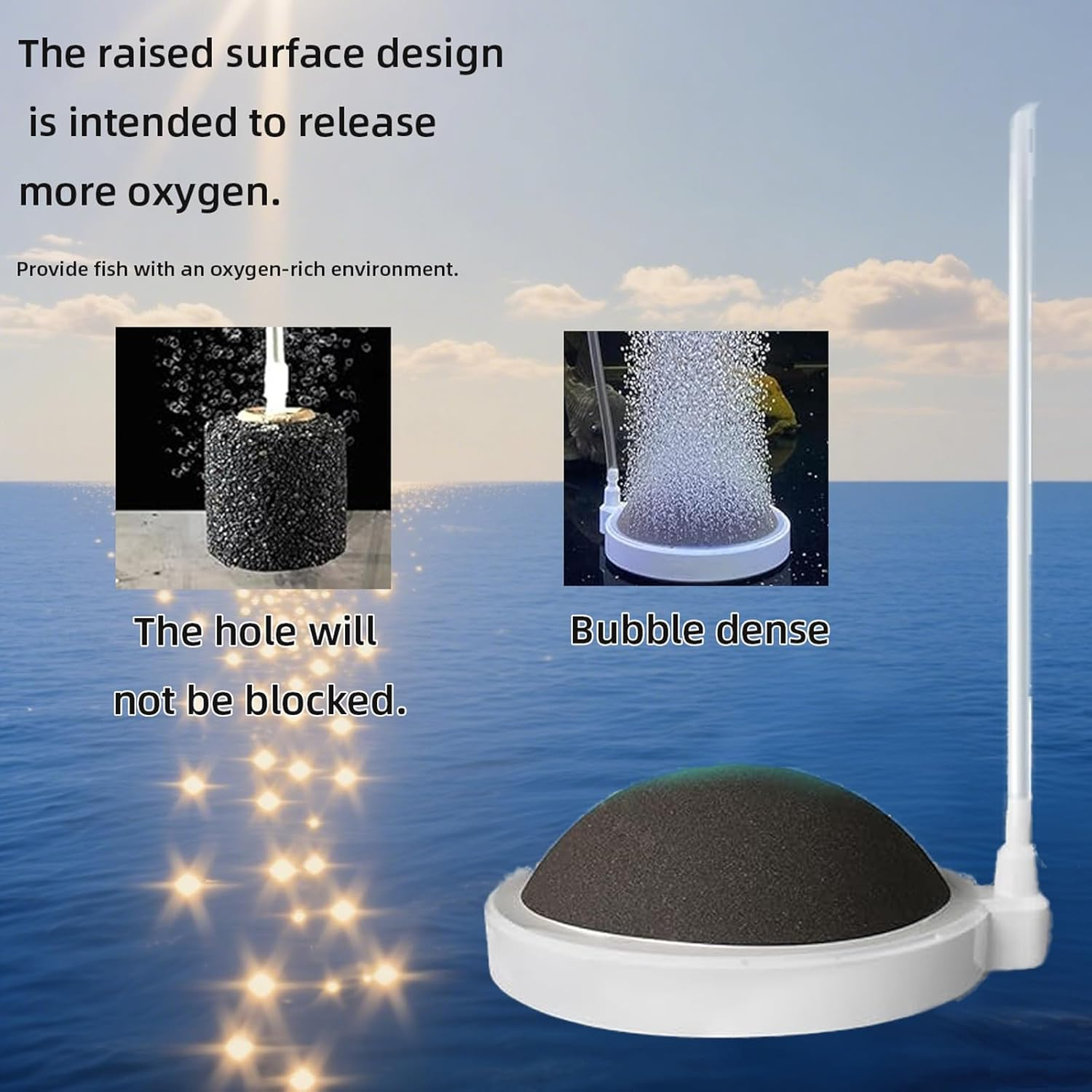 Aquarium Air Stone Kit - 50Mm Nano Bubble Oxygen Stone for Fish Tanks, Silent Oxygen Diffuser for Aquariums with Fish/Shrimp/Hydroponic Plants (Accessories Not Included) image number 2