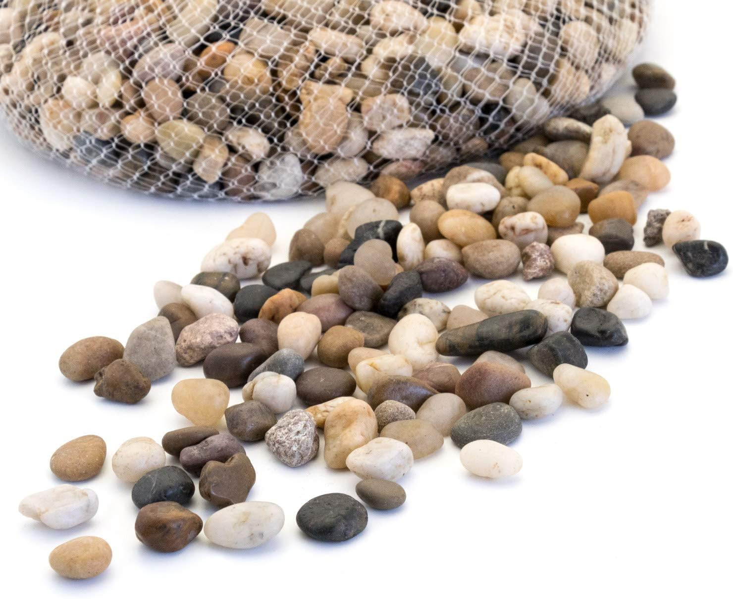 Royal Imports 5Lb Decorative Ornamental River Pebbles Rocks for Fresh Water Fish Animal Plant Aquariums, Landscaping, Home Decor Etc. with Netted Bag (Small, Light)