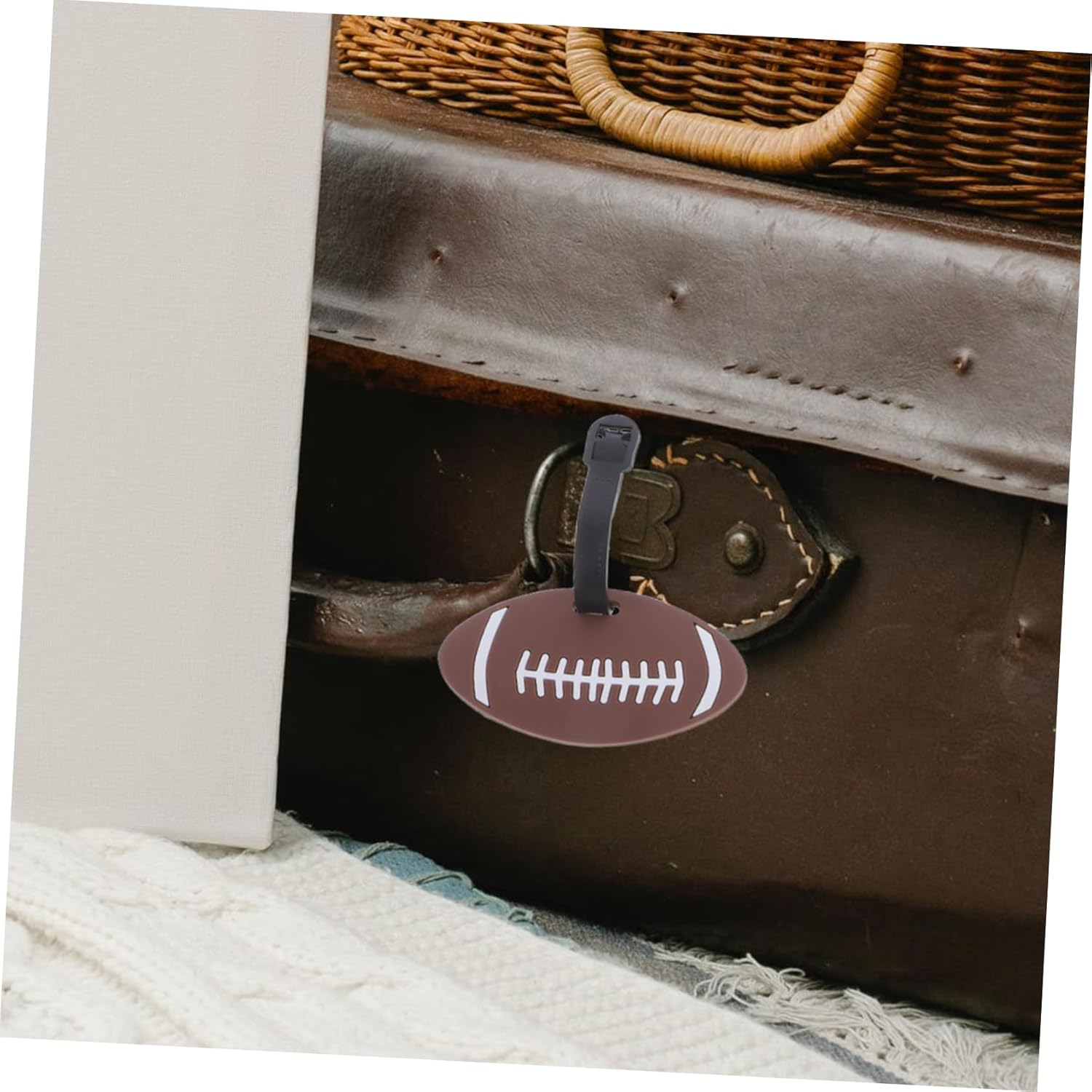 DEARMAMY 5Pcs Multi-Sport Luggage Tags Soft PVC for Boys and Girls Soccer Baseball Basketball Volleyball Travel Id Tags image number 4