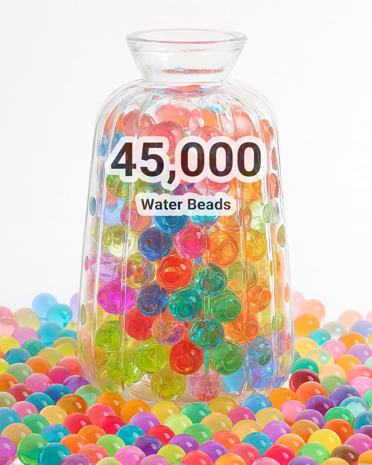 Top G 45000 Clear Water Gel Beads, Great for Vase Filler,Wedding Centerpiece, Floating Candles, Plants, Floral Arrangements, Christmas Decoration (1.5-2Mm)