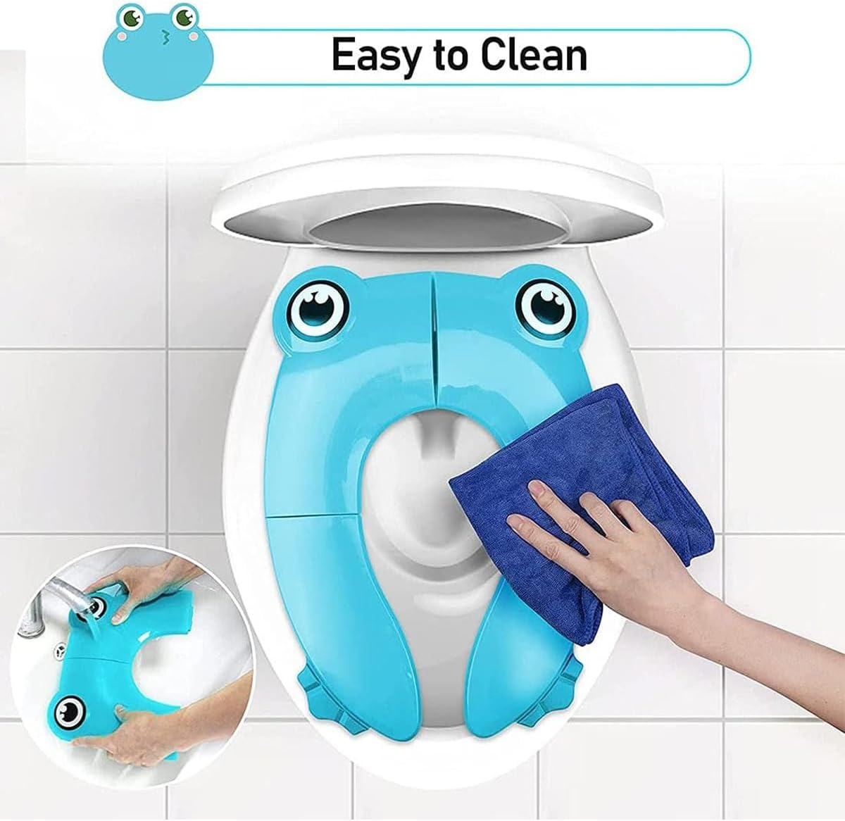 AIMALL Foldable Portable Baby Toilet Seat with Owl Design, Anti-Slip Pads, Compact Travel-Friendly, Durable PP Material for Children&rsquo;S Toilet Training, 13.77In X 10.23In image number 5