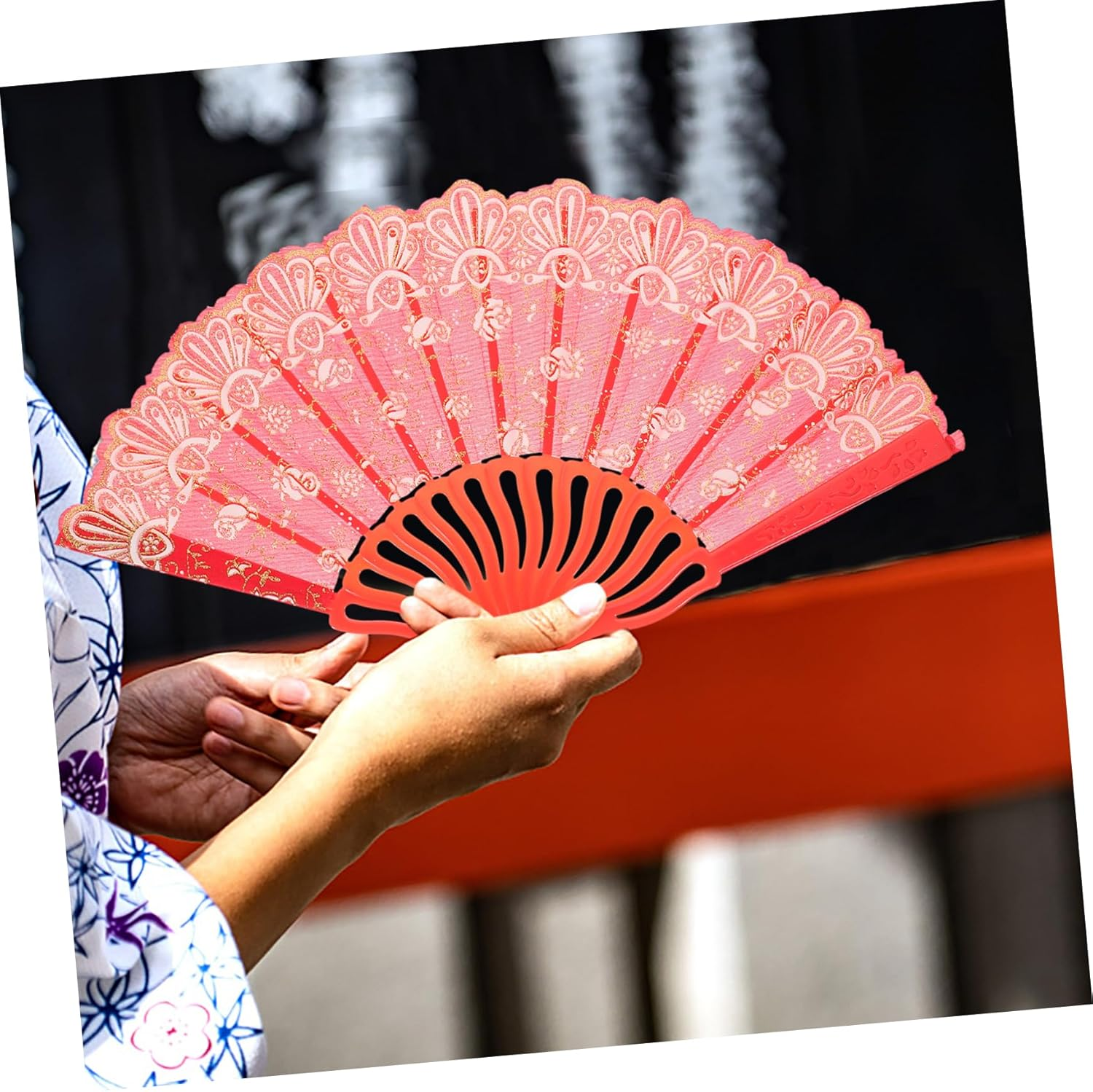 Folding Fan Vintage Handheld Retro Fan for Dance Cosplay Wedding Portable Decorative Accessory for Stage Performance and Events Chinese Style Design image number 6