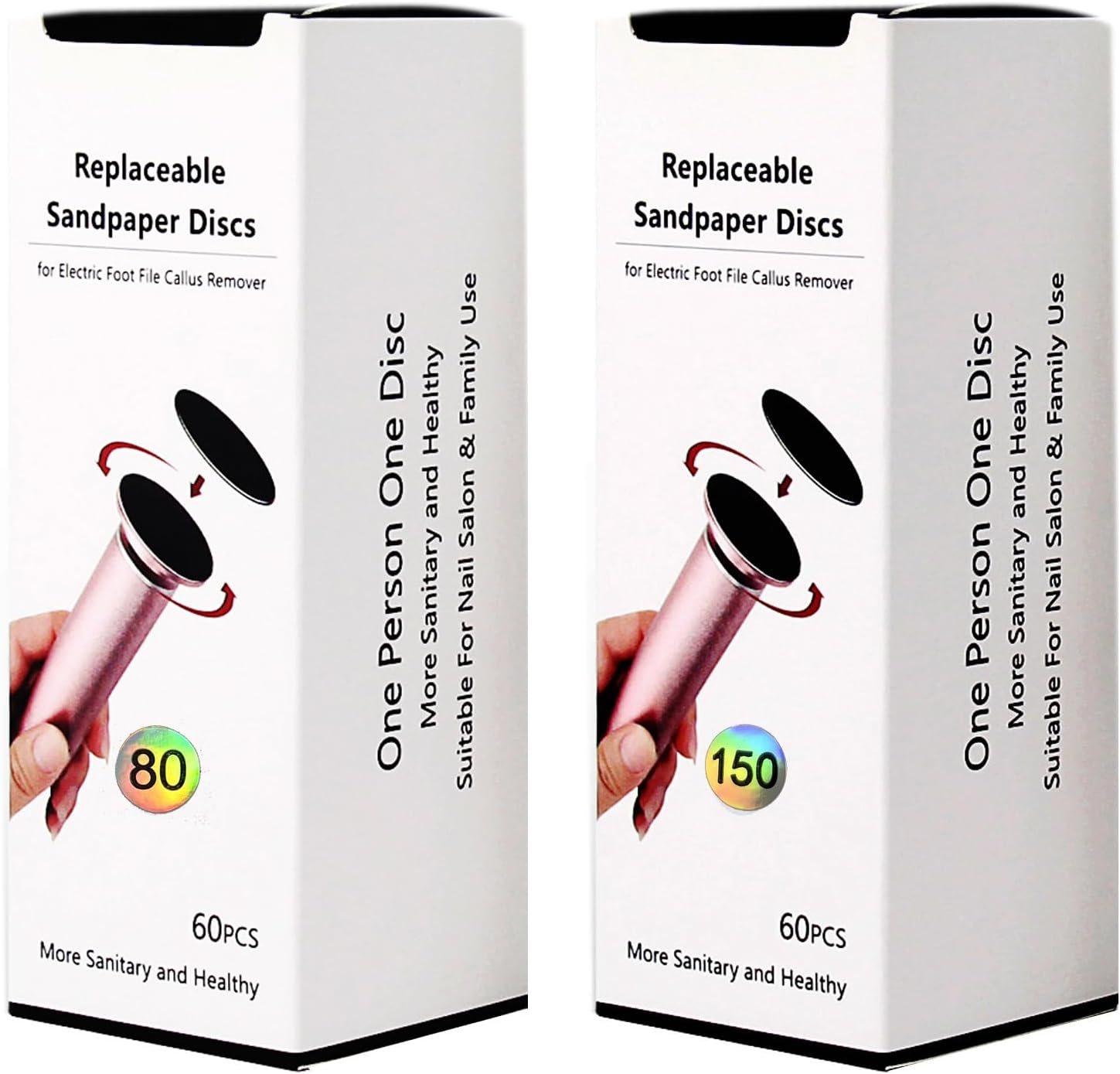 Pack of 120 Sandpaper for Electric Callus Remover, Foot File, Professional Sanding Discs for Feet Callus Remover (Grit 80 + 150) image number 2