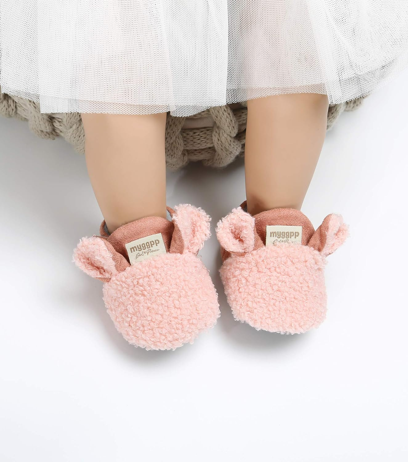 Baby Girl Boots Cozy Fleece Booties Winter Baby Girl Wedding Dress Shoes Soft Warm Newborn Crib Shoes image number 3