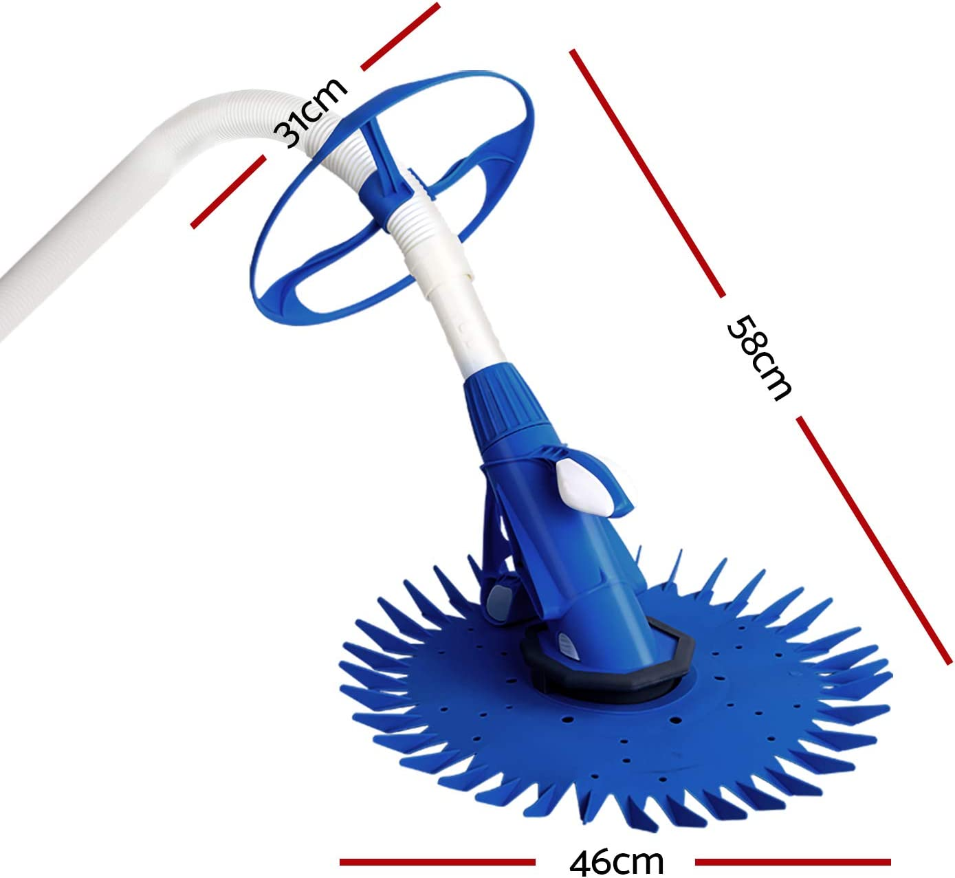 Aquabuddy Pool Cleaner, Automatic Vacuum Mop Floor Cleaners Wall Swimming Pools Brush Household Home Inground above Ground Cleaning Tool, with Replacement Barracuda Diaphragm 10M Hose Blue